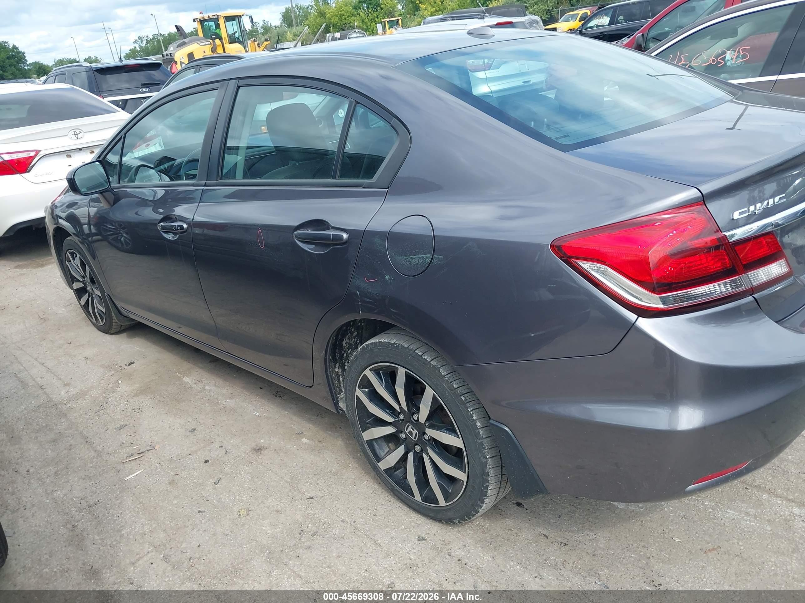 2015 Honda Civic Ex-l Gray vin: 19XFB2F9XFE084429