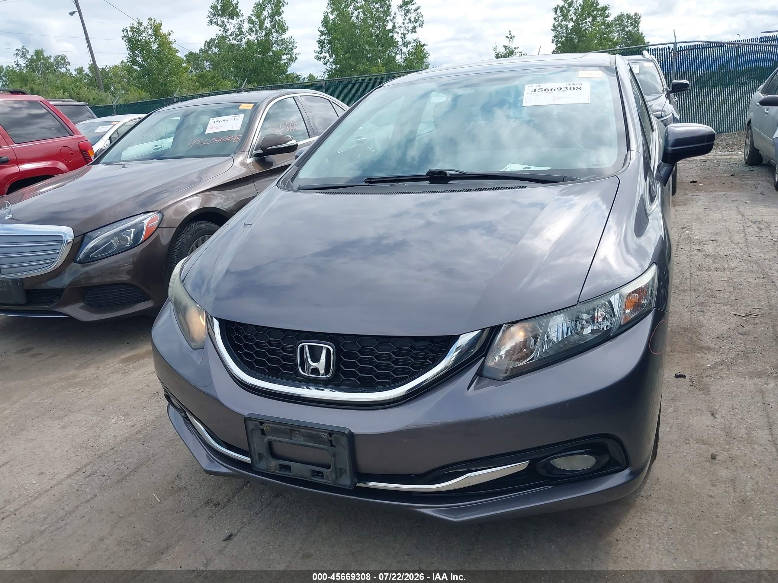 2015 Honda Civic Ex-l Gray vin: 19XFB2F9XFE084429