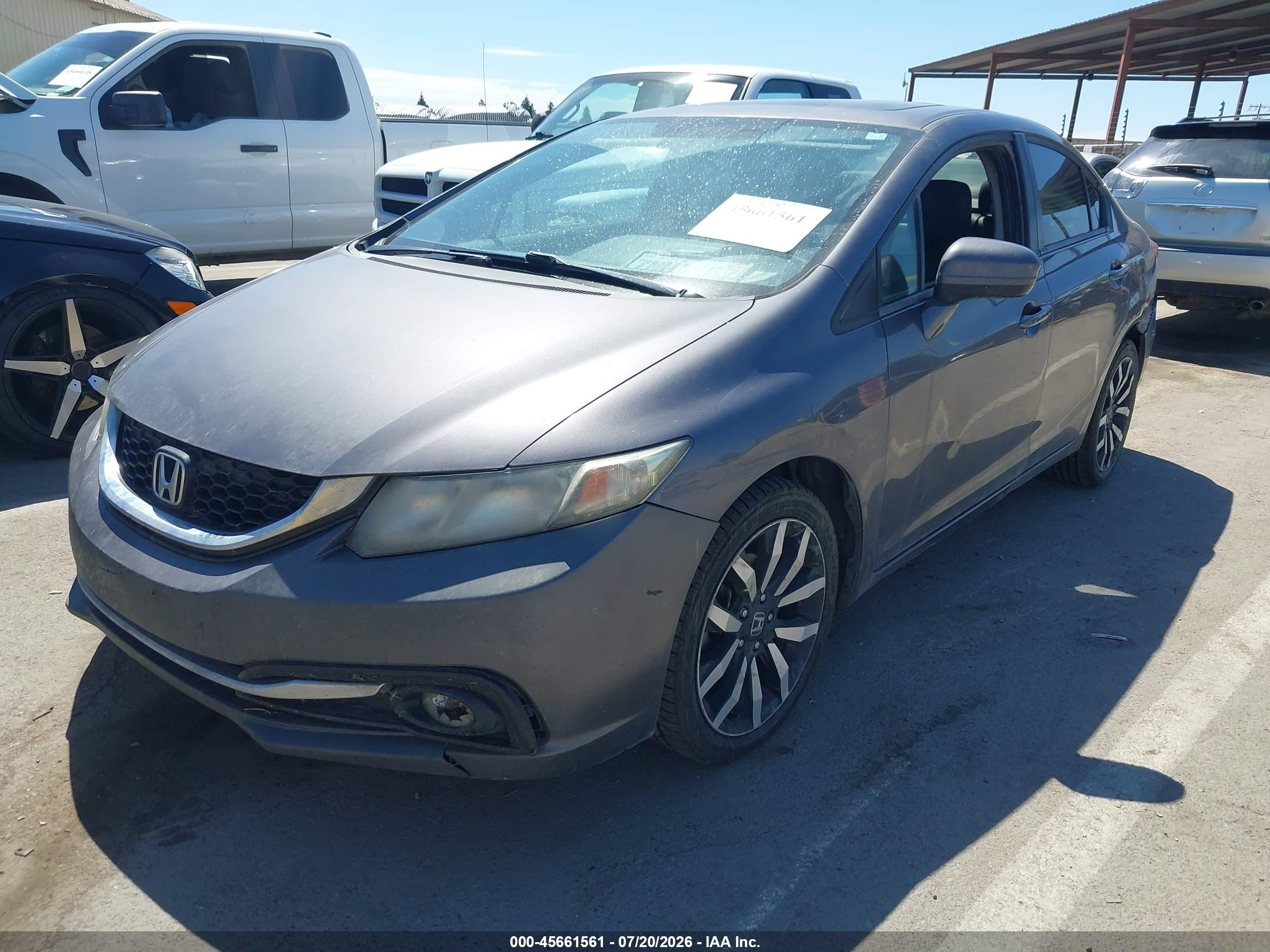 2015 Honda Civic Ex-l Gray vin: 19XFB2F9XFE288566