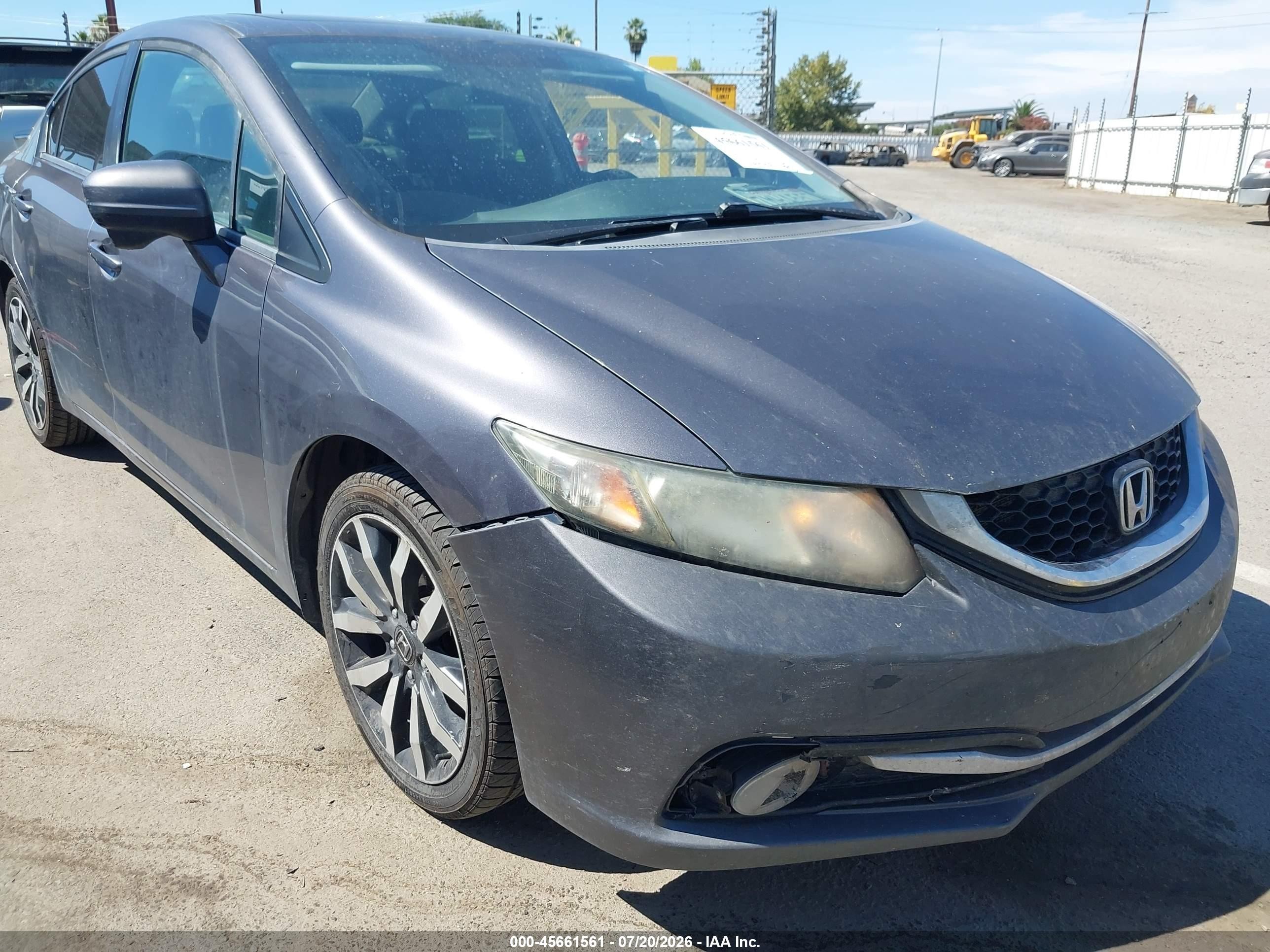 2015 Honda Civic Ex-l Gray vin: 19XFB2F9XFE288566