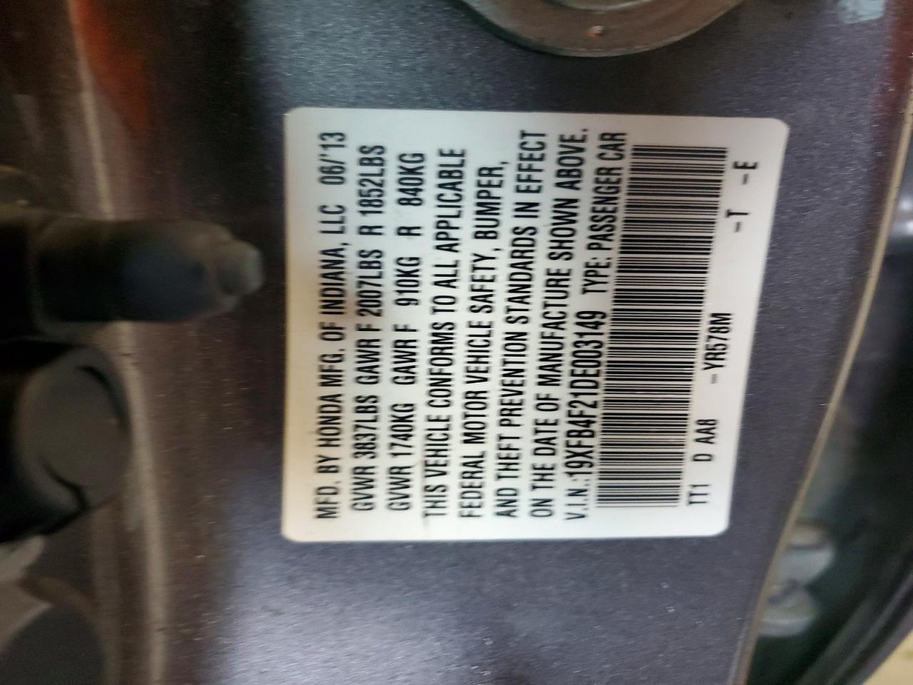 2013 Honda Civic Hybrid Brown vin: 19XFB4F21DE003149