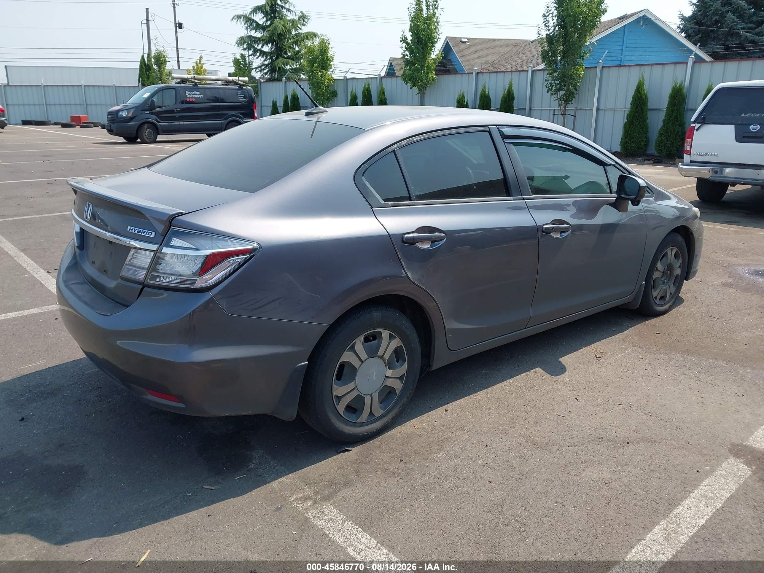2014 Honda Civic Hybrid   Gray vin: 19XFB4F21EE200419