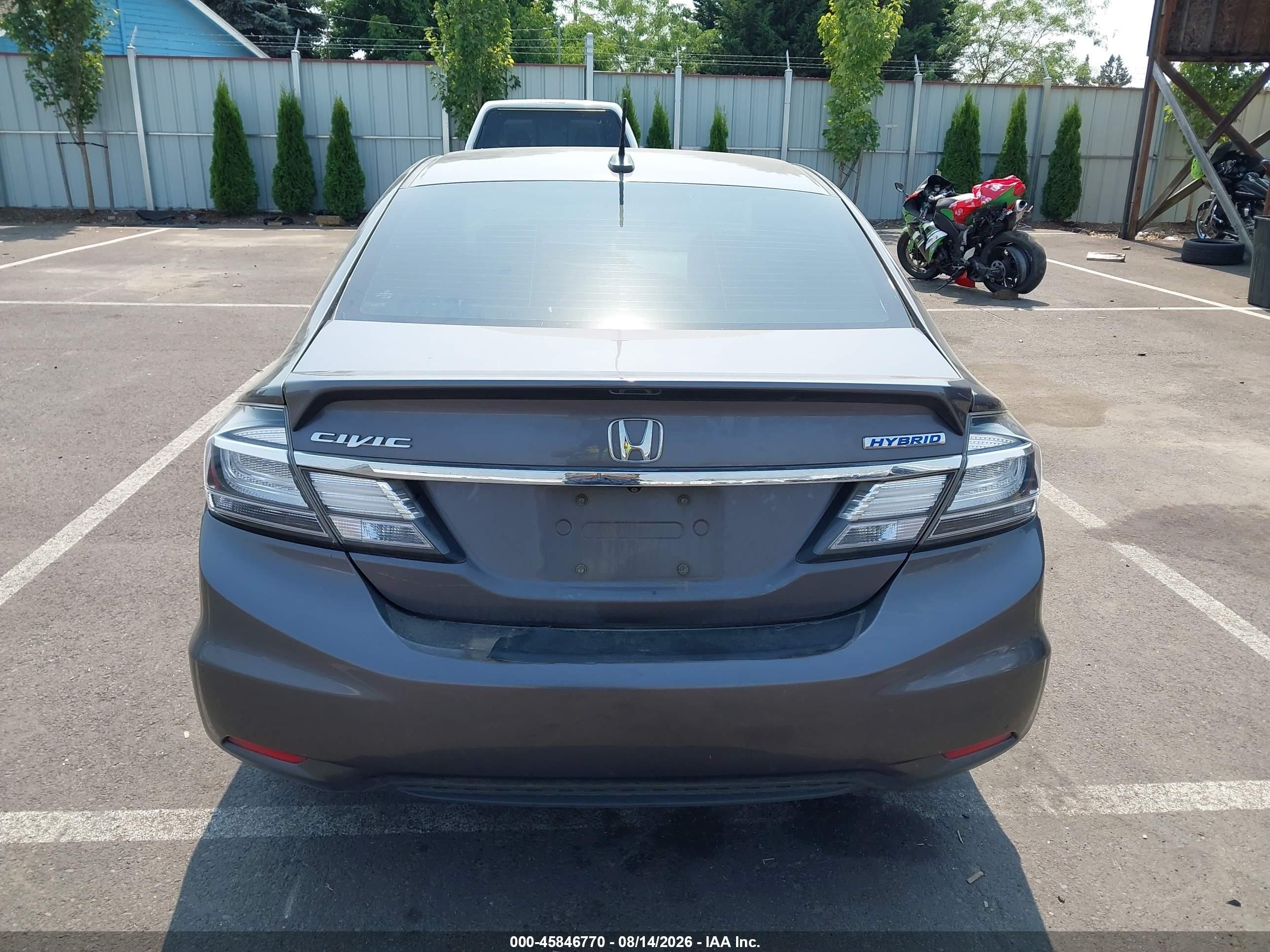 2014 Honda Civic Hybrid   Gray vin: 19XFB4F21EE200419