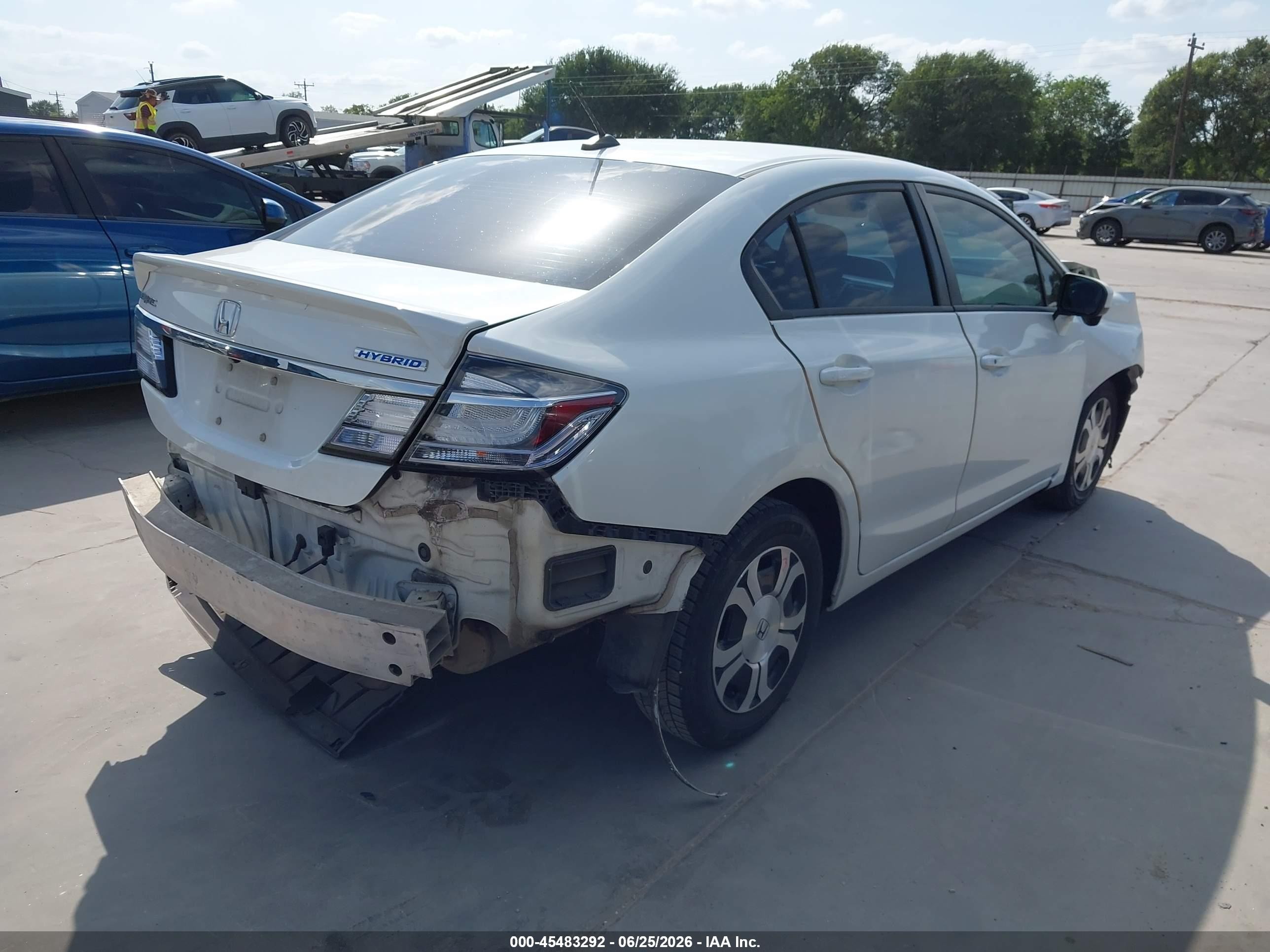 2015 Honda Civic Hybrid   Белый vin: 19XFB4F24FE000782