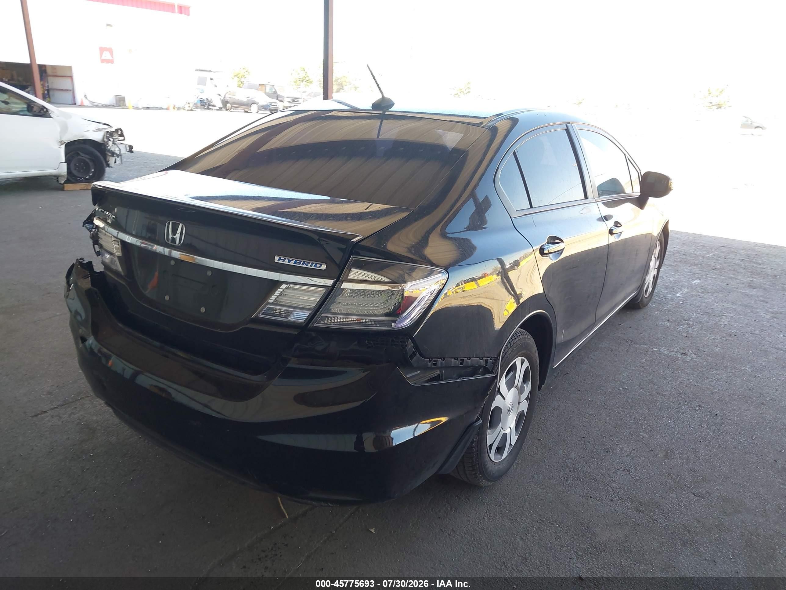2013 Honda Civic Hybrid   Черный vin: 19XFB4F25DE000478