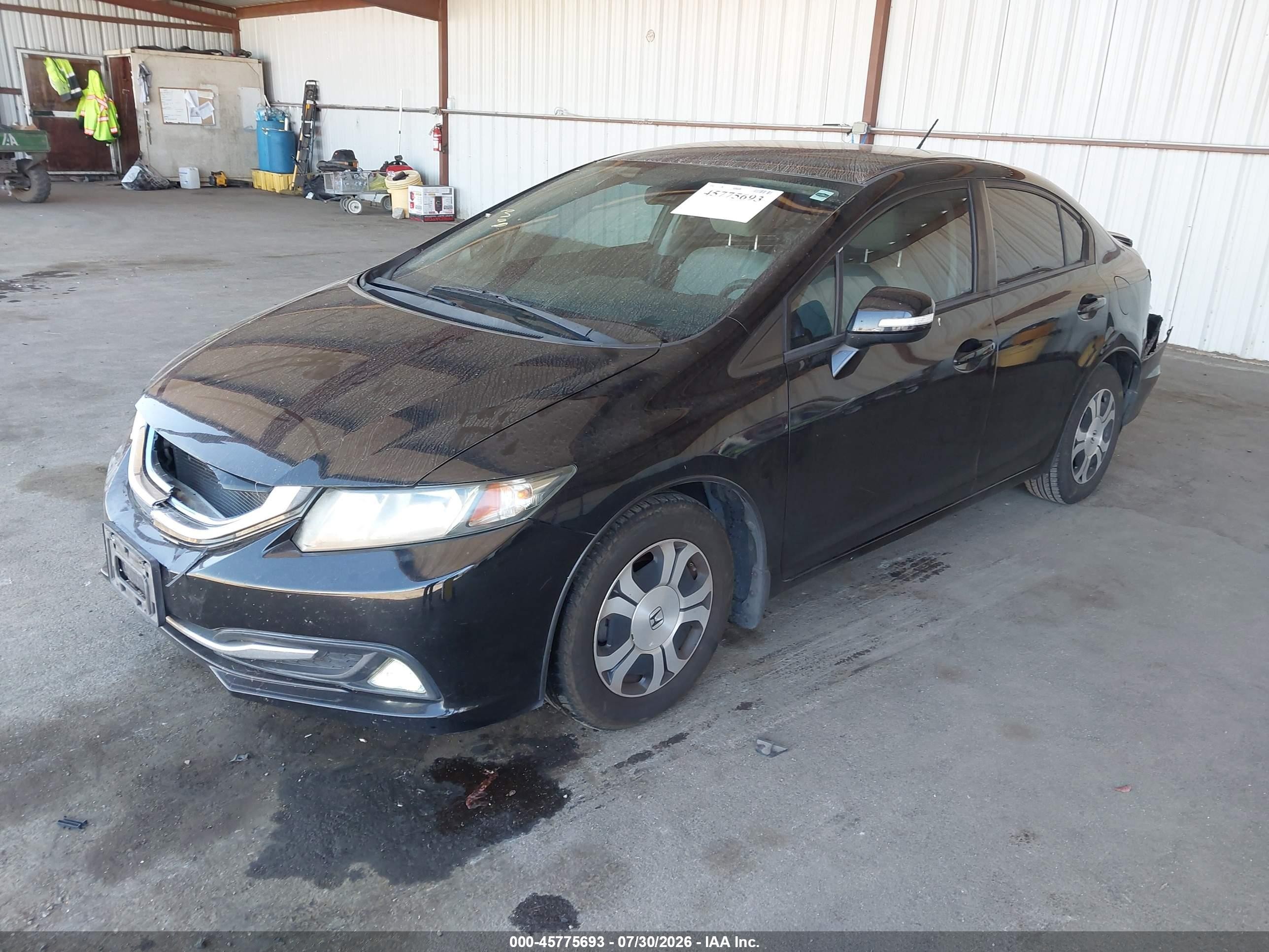 2013 Honda Civic Hybrid   Черный vin: 19XFB4F25DE000478