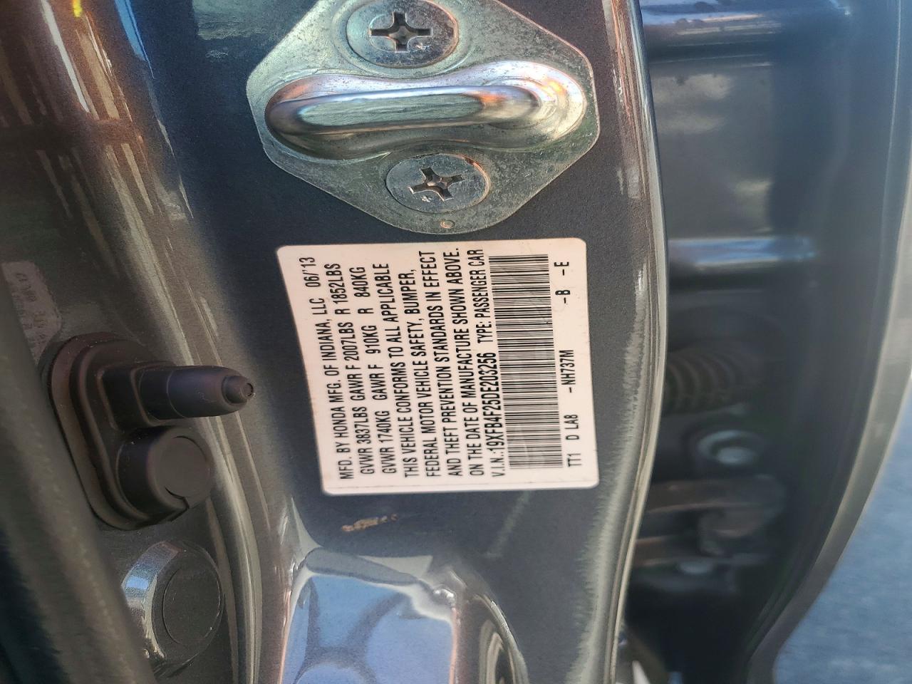 2013 Honda Civic Hybrid Gray vin: 19XFB4F25DE203256