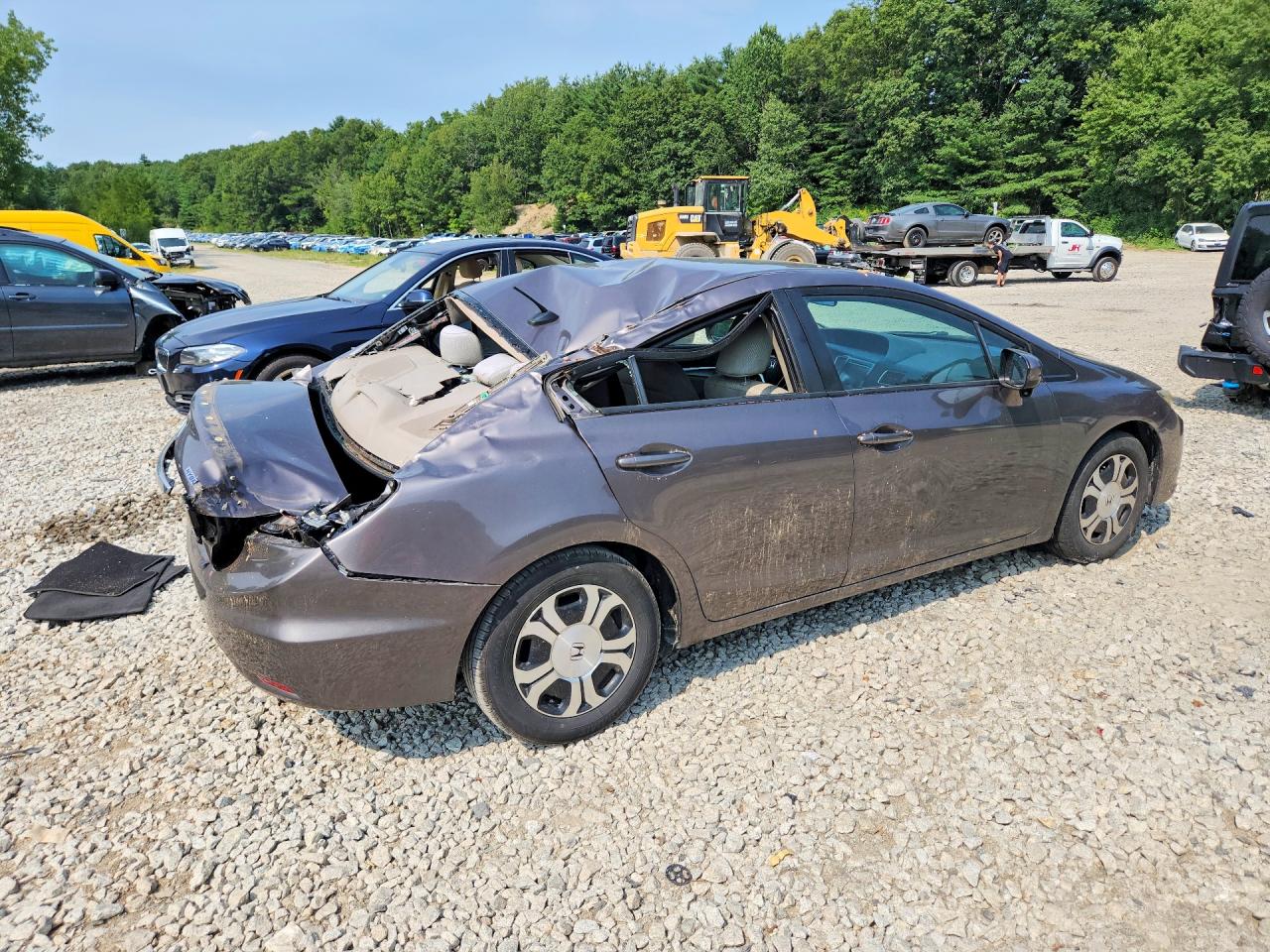 2014 Honda Civic Hybrid Gray vin: 19XFB4F26EE200660