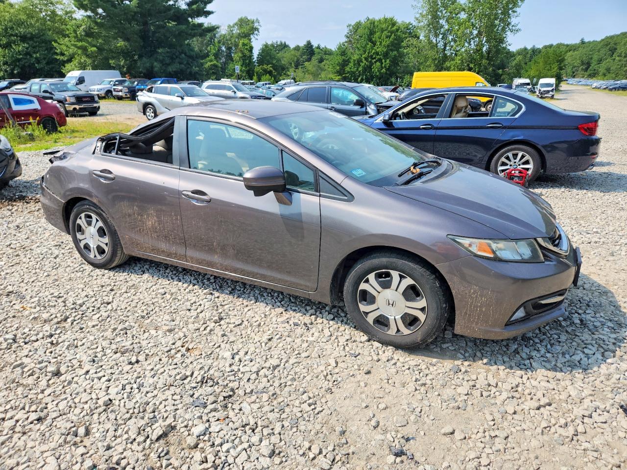 2014 Honda Civic Hybrid Gray vin: 19XFB4F26EE200660