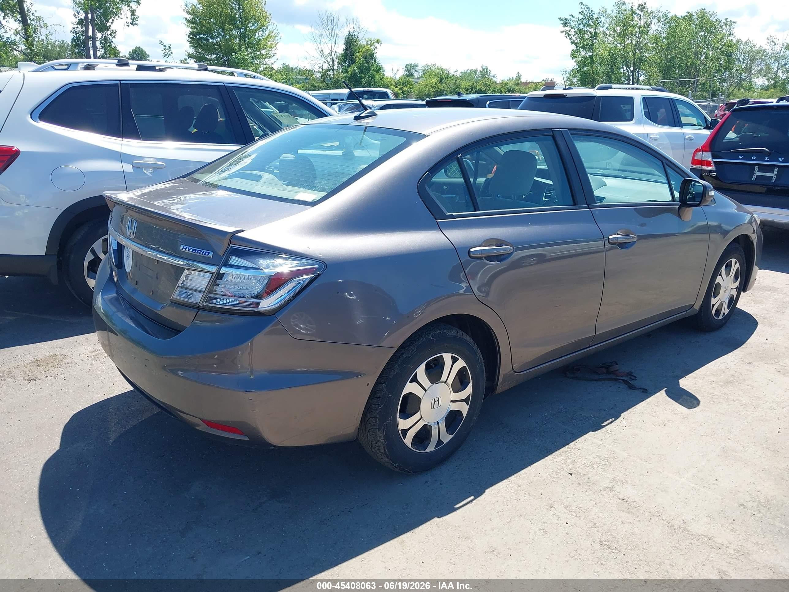 2013 Honda Civic Hybrid Gray vin: 19XFB4F27DE002104