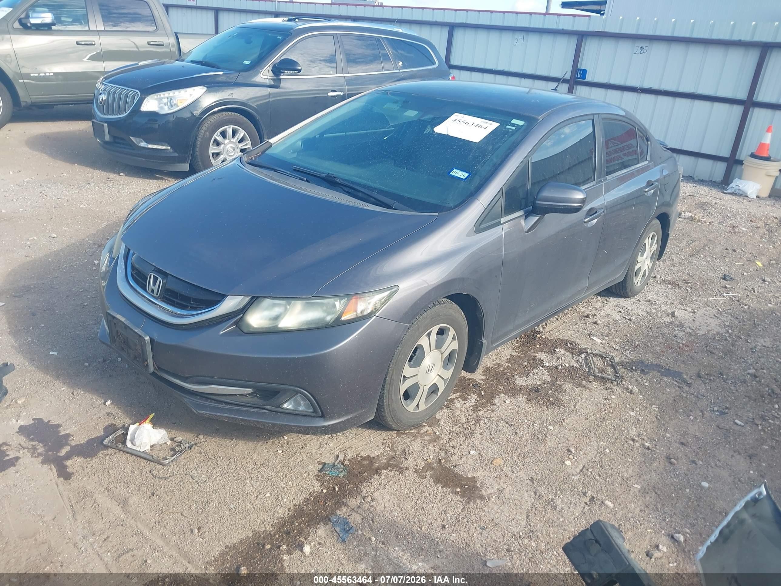 2014 Honda Civic Hybrid   Серый vin: 19XFB4F27EE000595