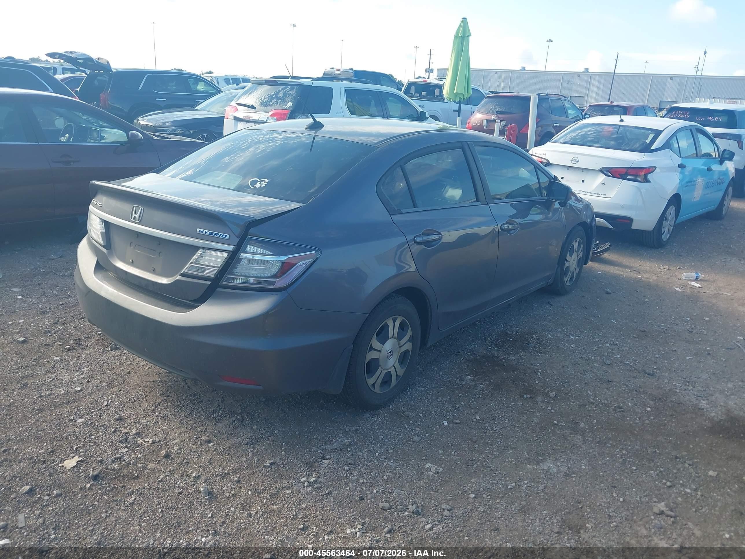 2014 Honda Civic Hybrid   Серый vin: 19XFB4F27EE000595