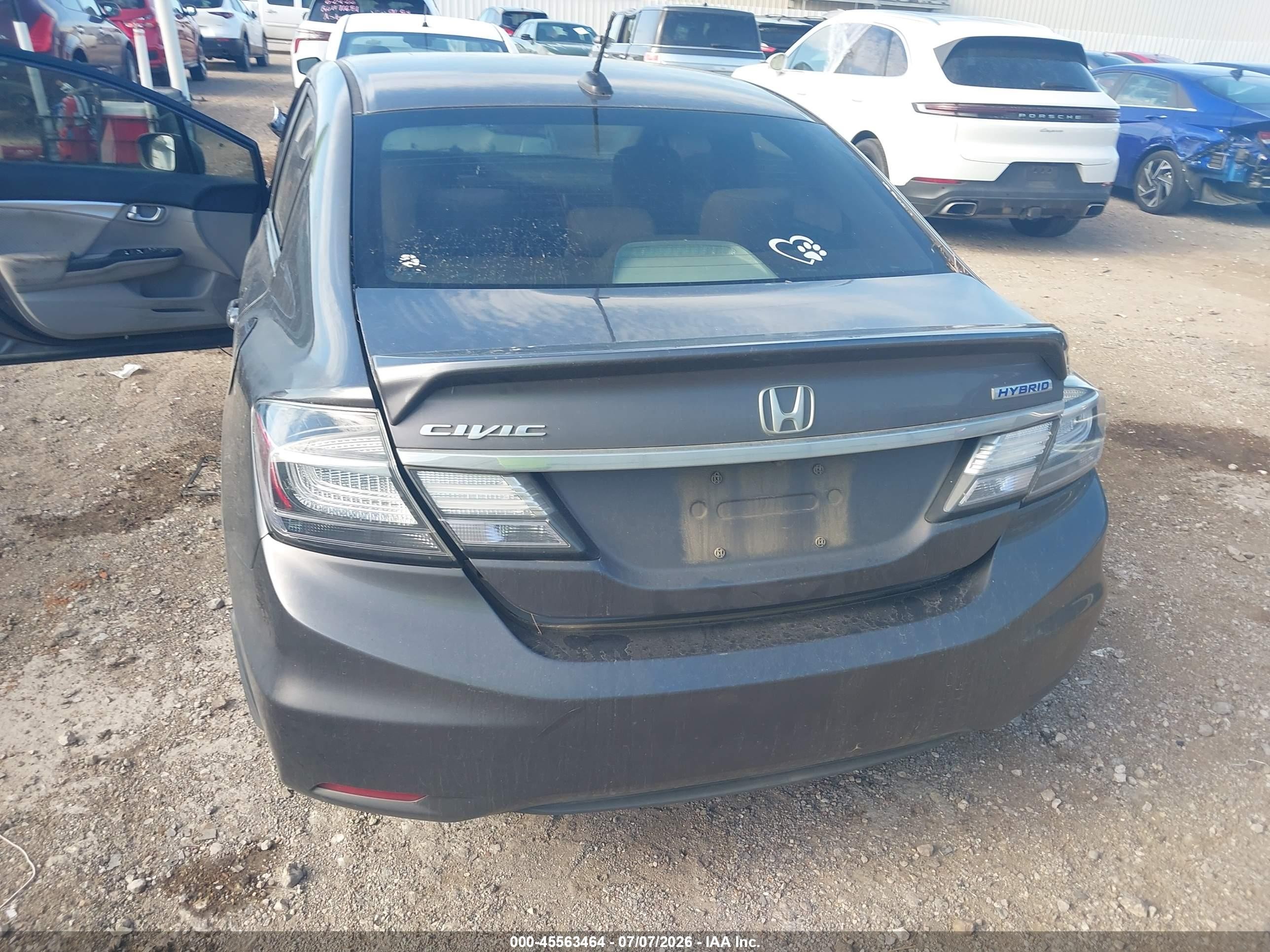 2014 Honda Civic Hybrid   Серый vin: 19XFB4F27EE000595