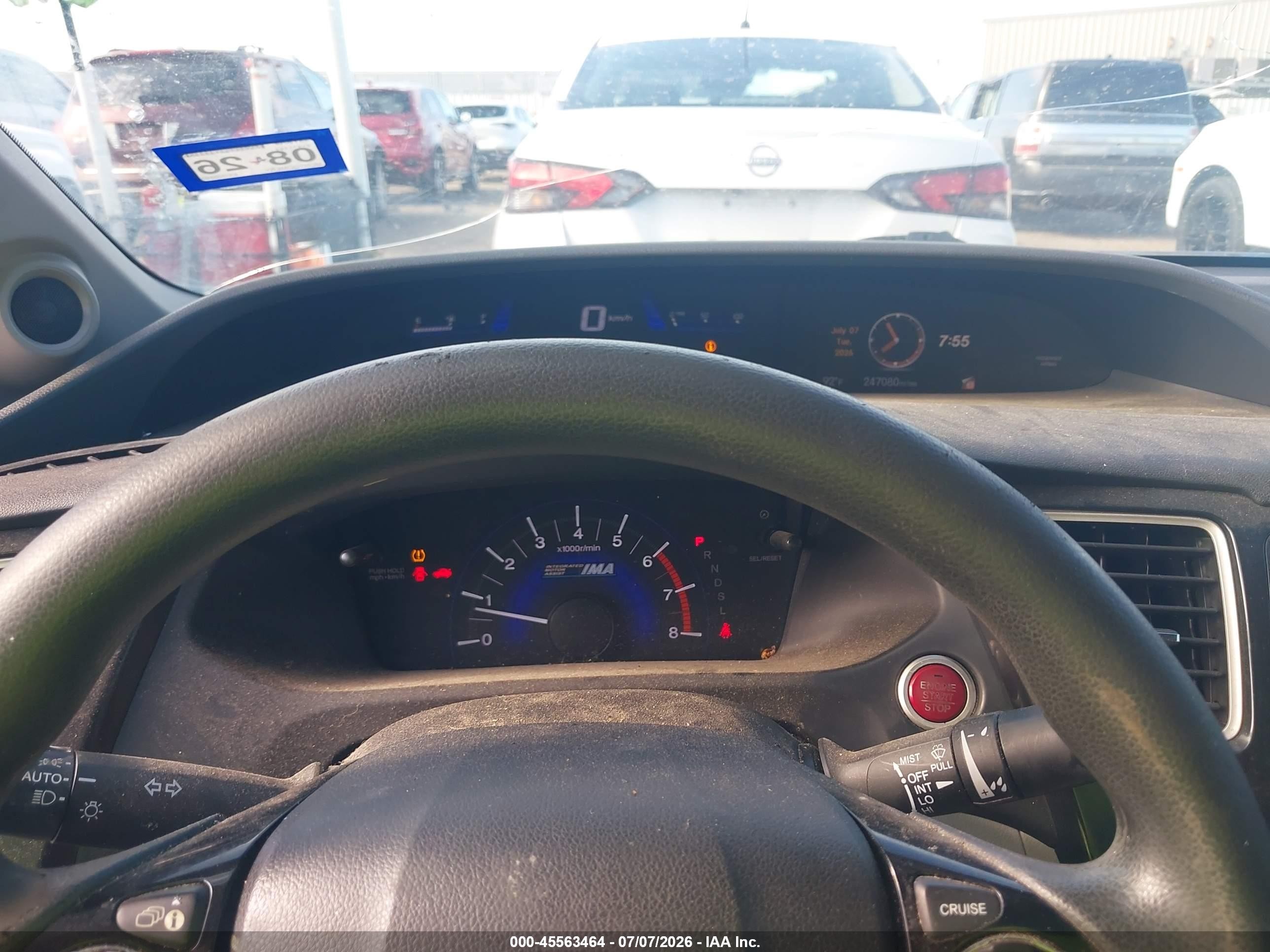 2014 Honda Civic Hybrid   Серый vin: 19XFB4F27EE000595