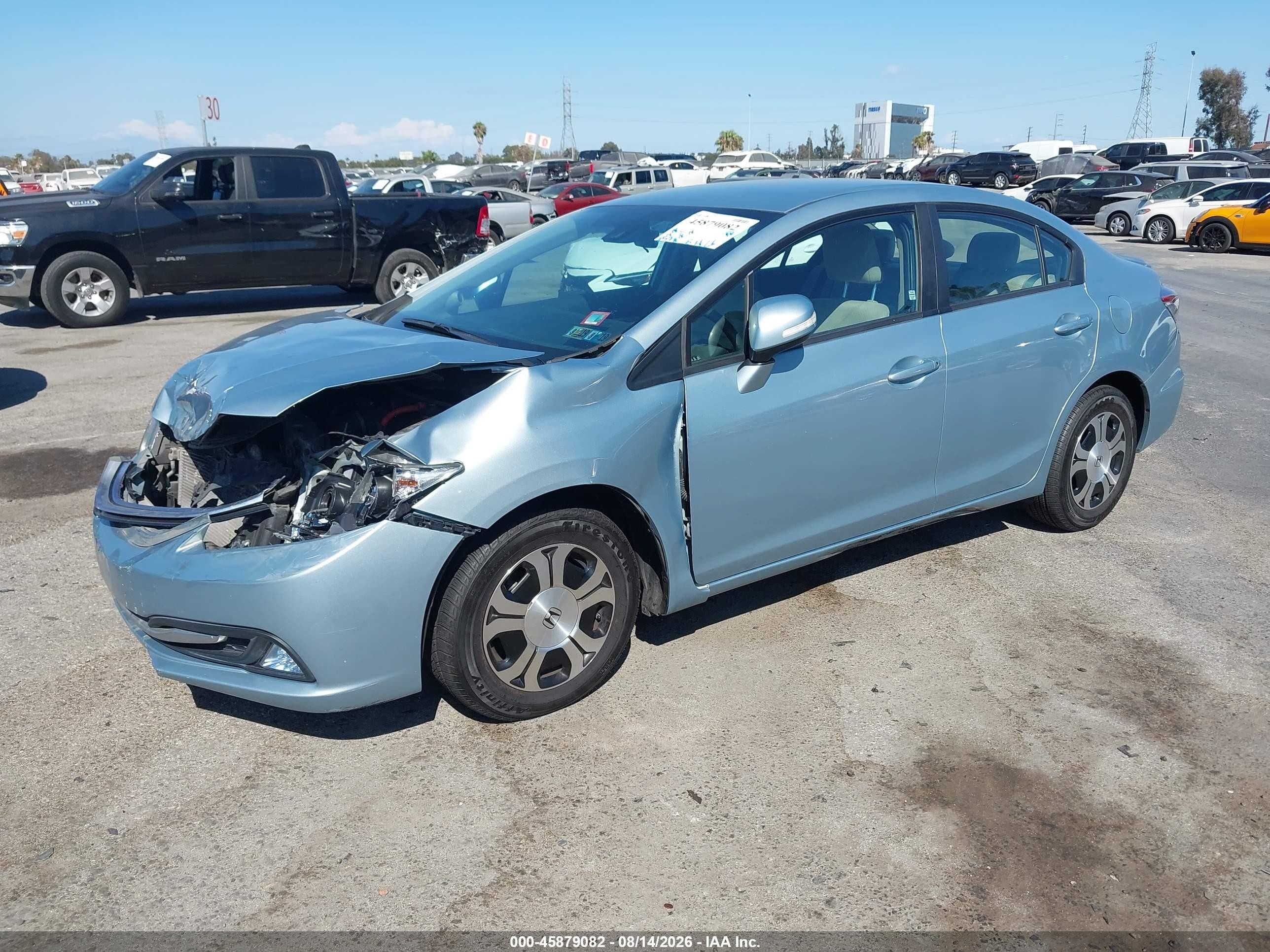 2013 Honda Civic Hybrid   Light Blue vin: 19XFB4F28DE200402
