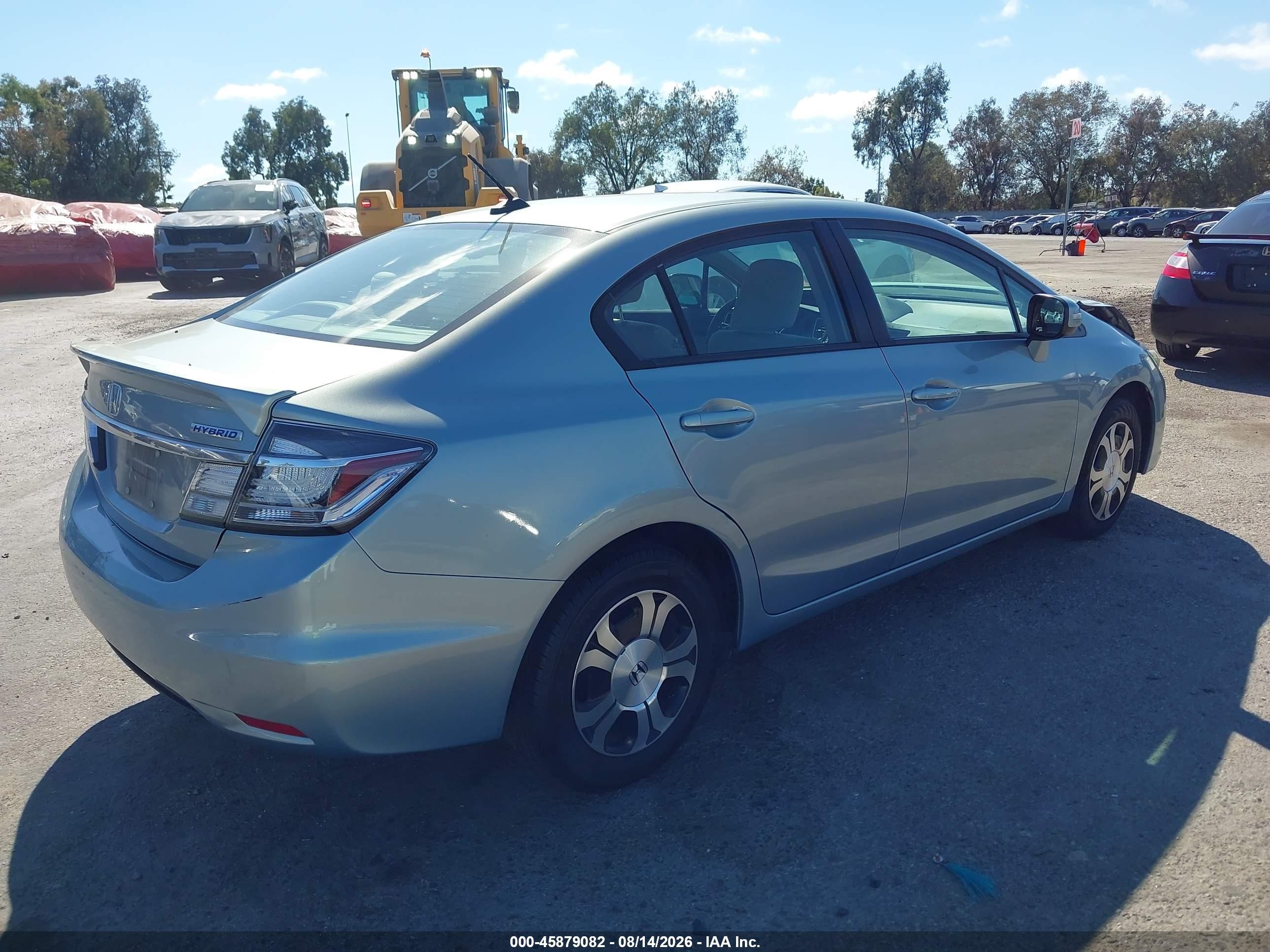 2013 Honda Civic Hybrid   Light Blue vin: 19XFB4F28DE200402