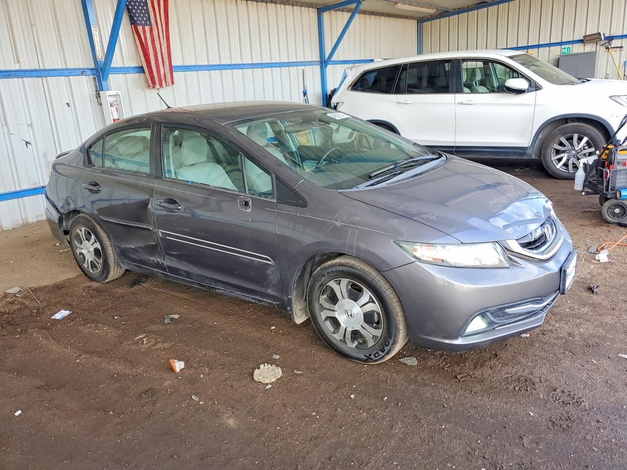 2015 Honda Civic Hybrid Gray vin: 19XFB4F28FE000218