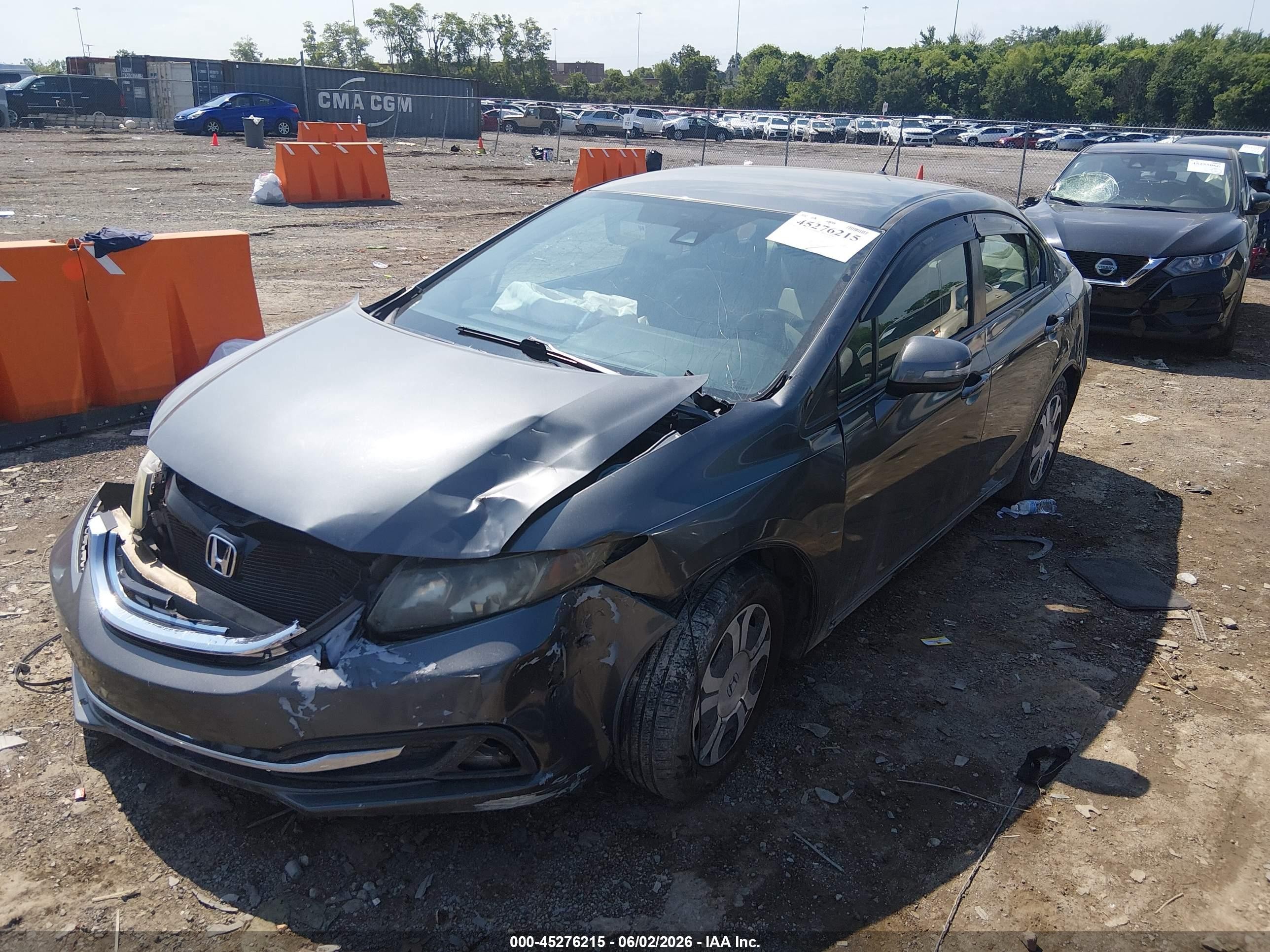 2013 Honda Civic Hybrid   Серый vin: 19XFB4F29DE001844