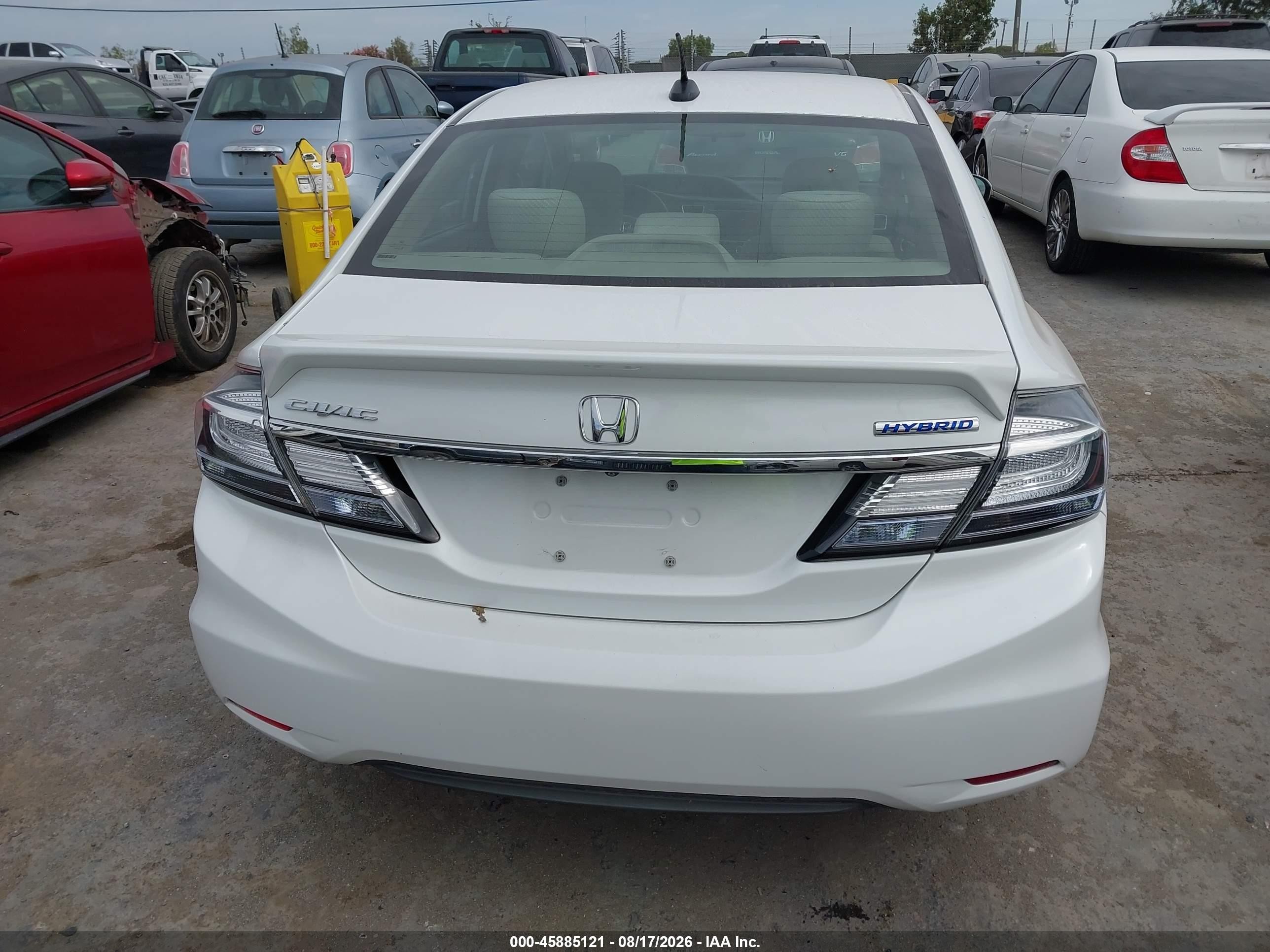 2015 Honda Civic Hybrid   White vin: 19XFB4F29FE200847
