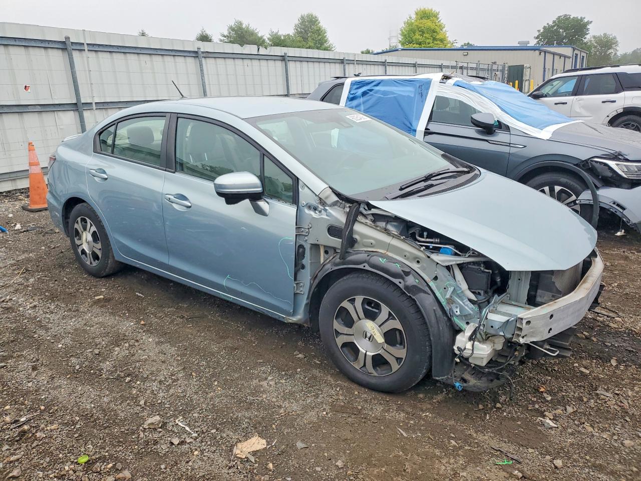 2014 Honda Civic Hybrid L Blue vin: 19XFB4F32EE000464