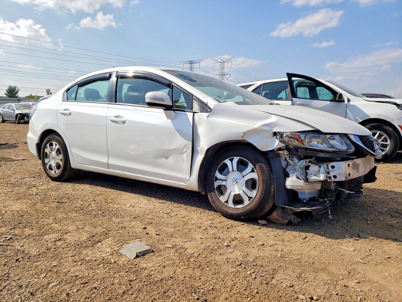 2013 Honda Civic Hybrid L White vin: 19XFB4F34DE002859
