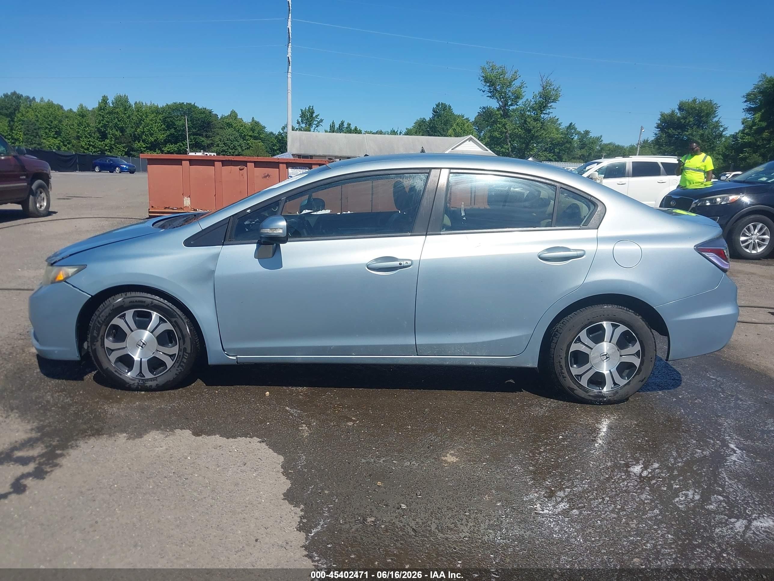2014 Honda Civic Hybrid   Light Blue vin: 19XFB4F35EE001558