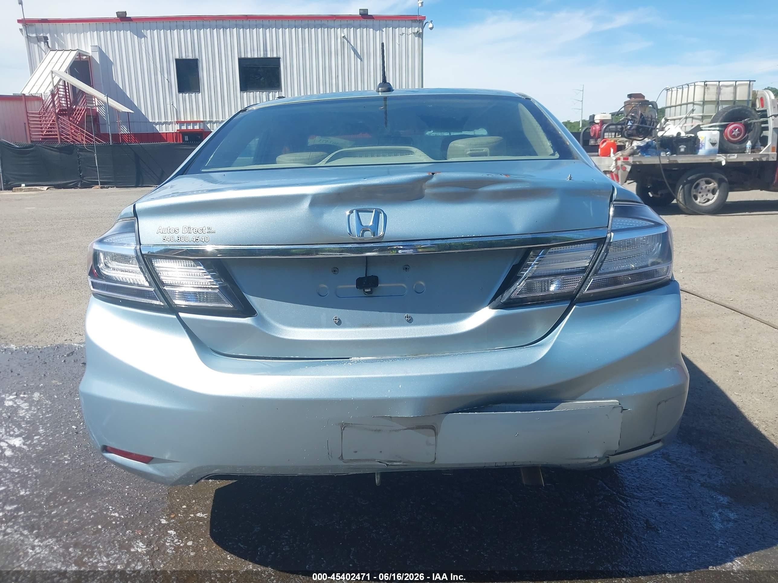 2014 Honda Civic Hybrid   Light Blue vin: 19XFB4F35EE001558