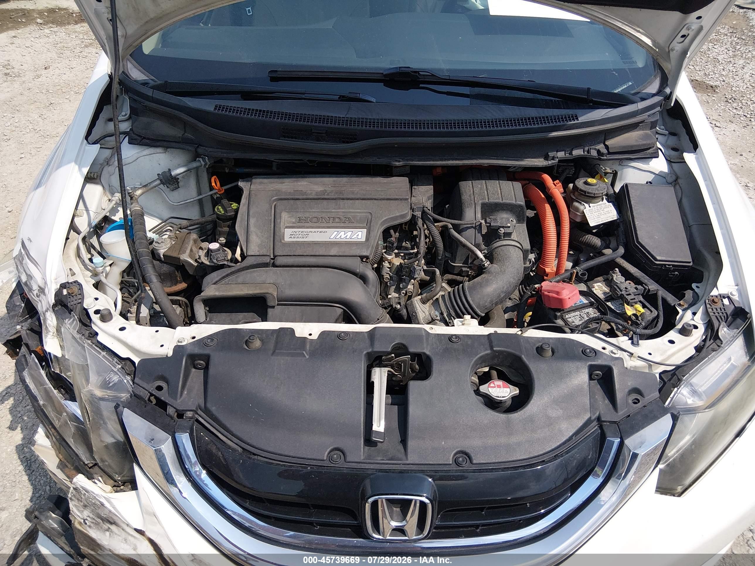 2014 Honda Civic Hybrid   Белый vin: 19XFB4F36EE000807