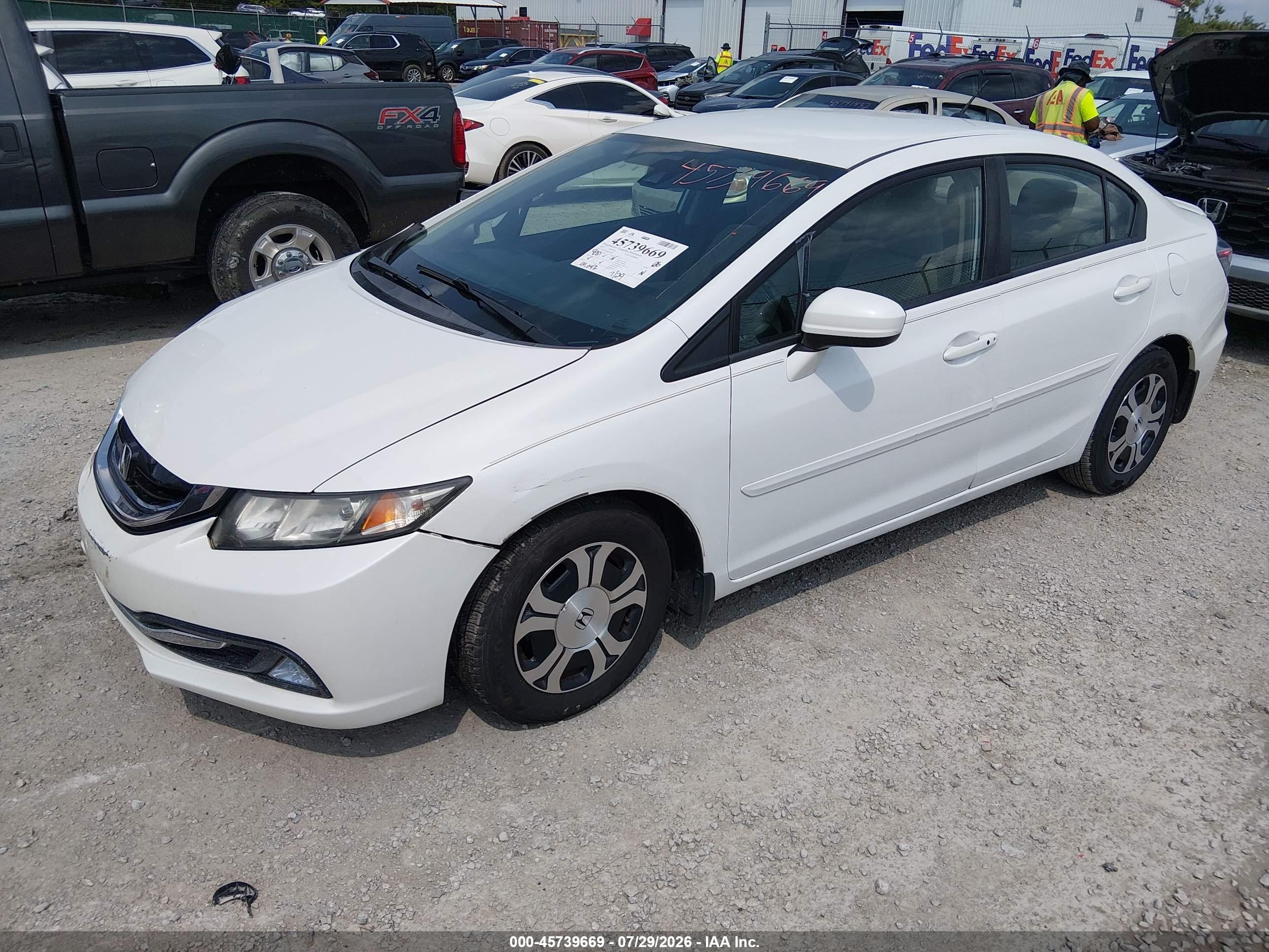 2014 Honda Civic Hybrid   Белый vin: 19XFB4F36EE000807