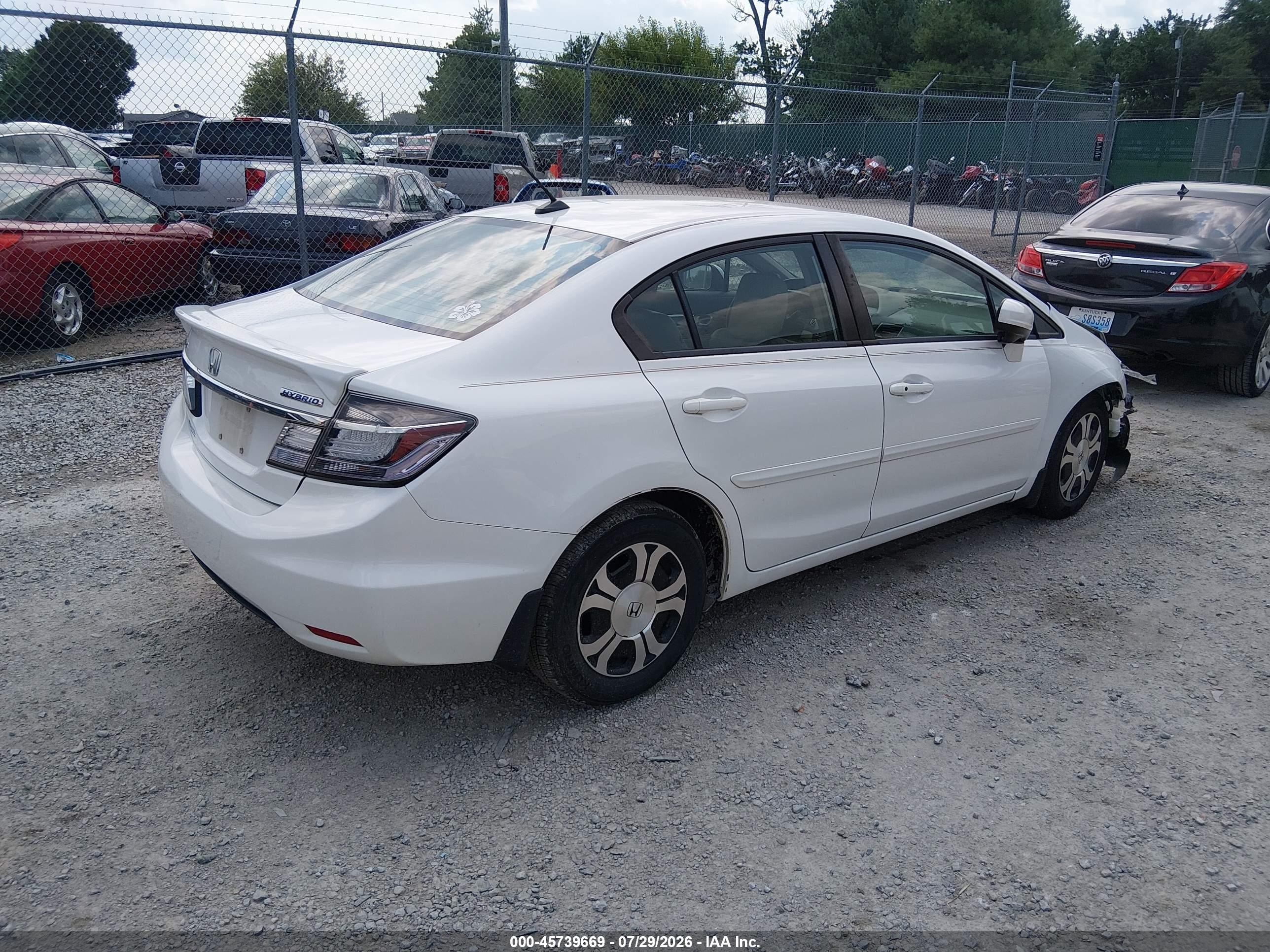 2014 Honda Civic Hybrid   Белый vin: 19XFB4F36EE000807