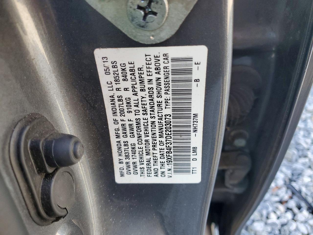 2013 Honda Civic Hybrid L Gray vin: 19XFB4F37DE203073