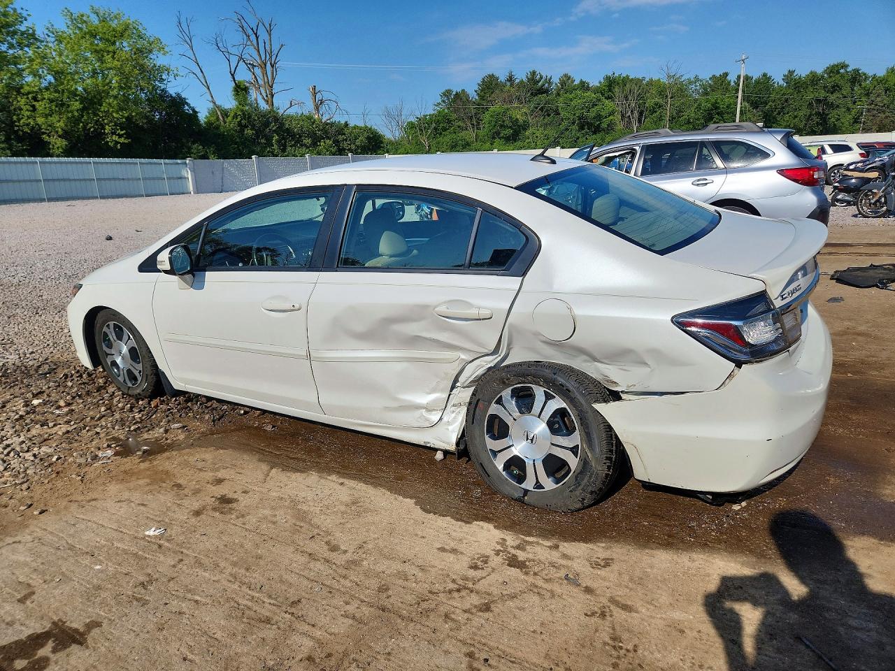 2013 Honda Civic Hybrid L White vin: 19XFB4F39DE002176