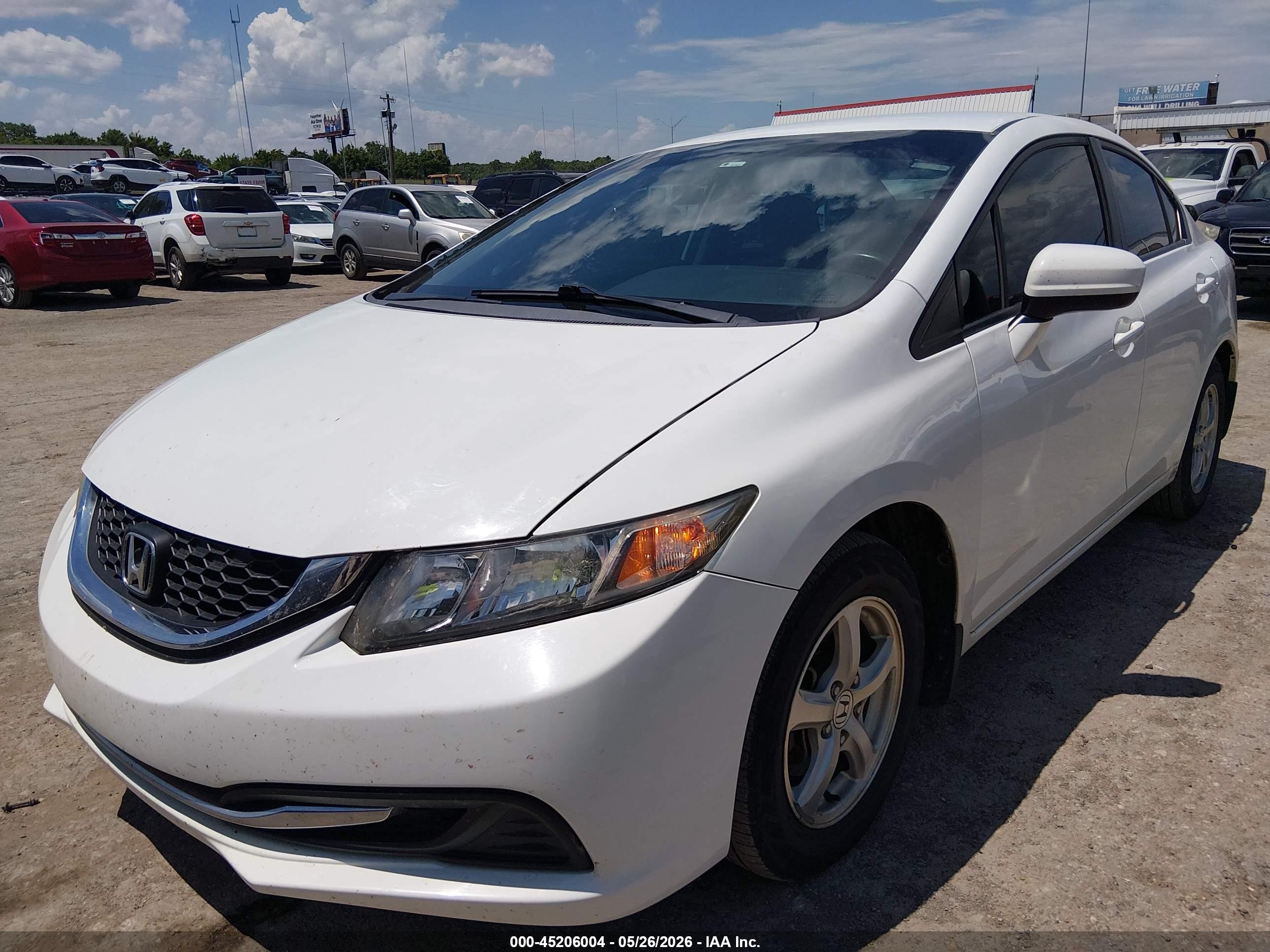 2014 Honda Civic Natural Gas White vin: 19XFB5F50EE000020