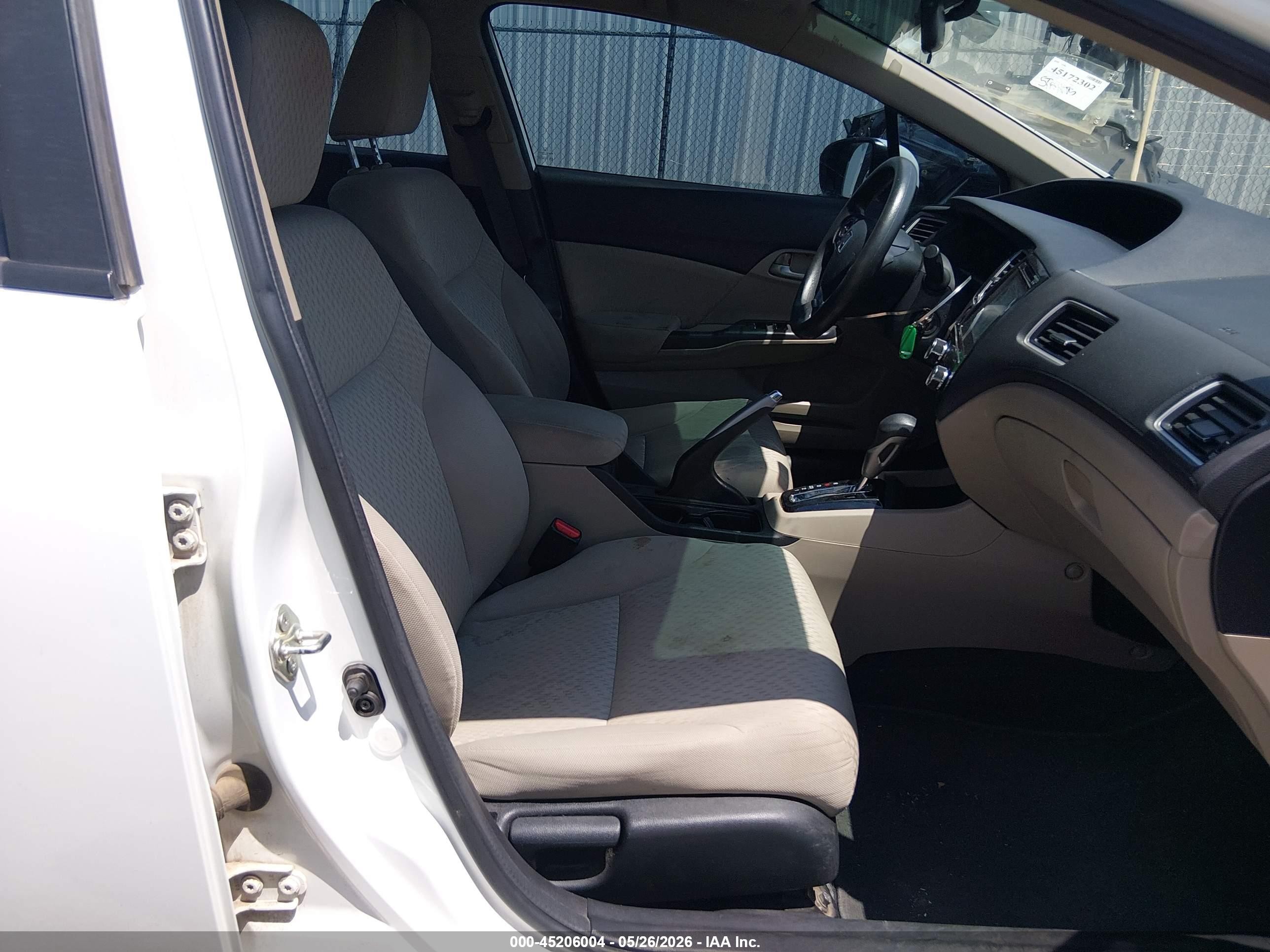 2014 Honda Civic Natural Gas White vin: 19XFB5F50EE000020