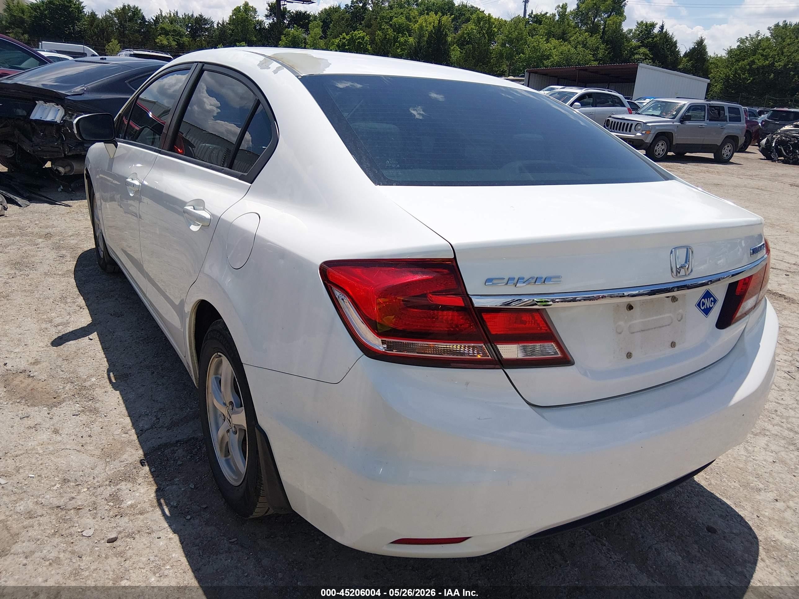 2014 Honda Civic Natural Gas White vin: 19XFB5F50EE000020