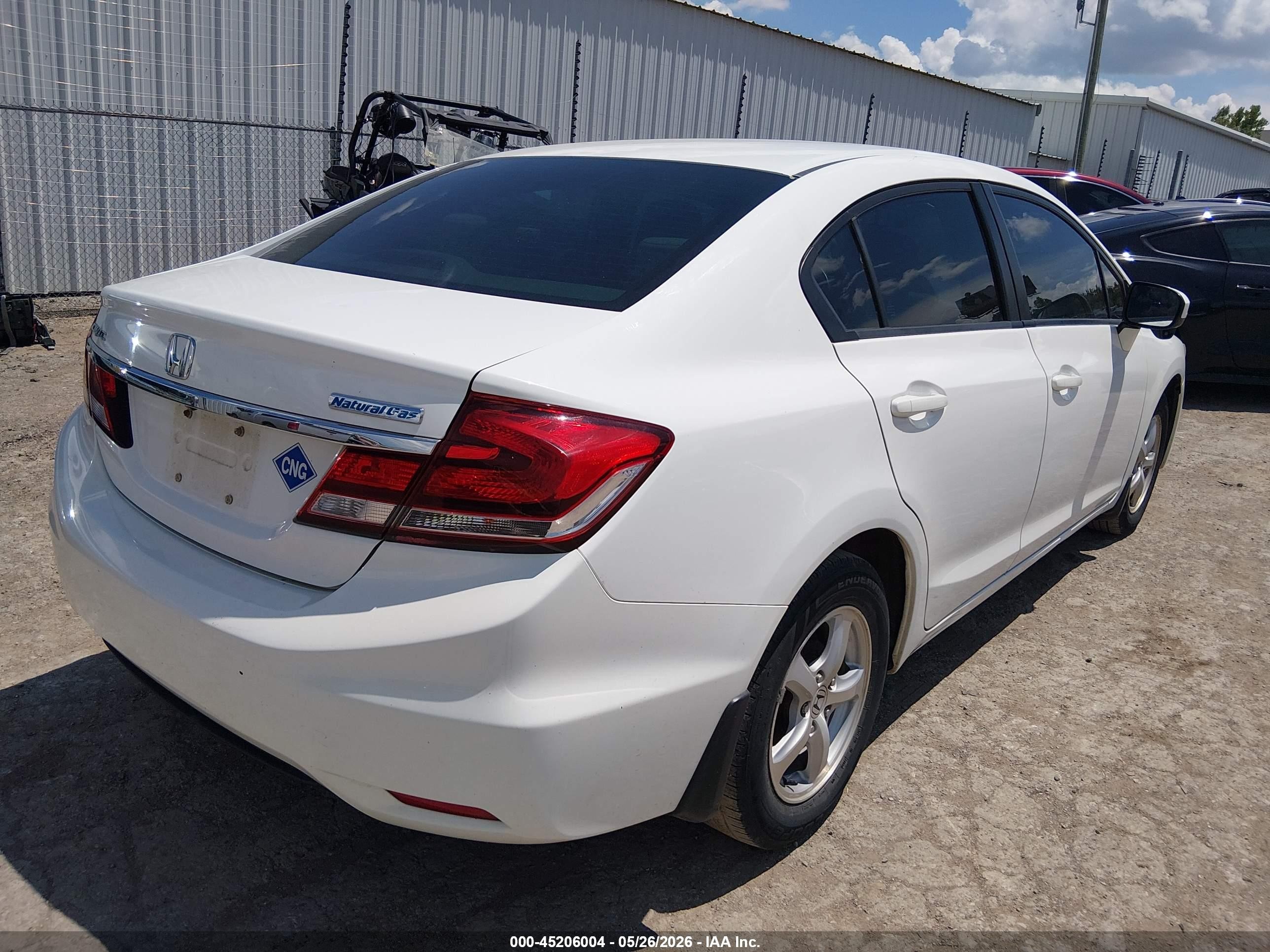2014 Honda Civic Natural Gas White vin: 19XFB5F50EE000020