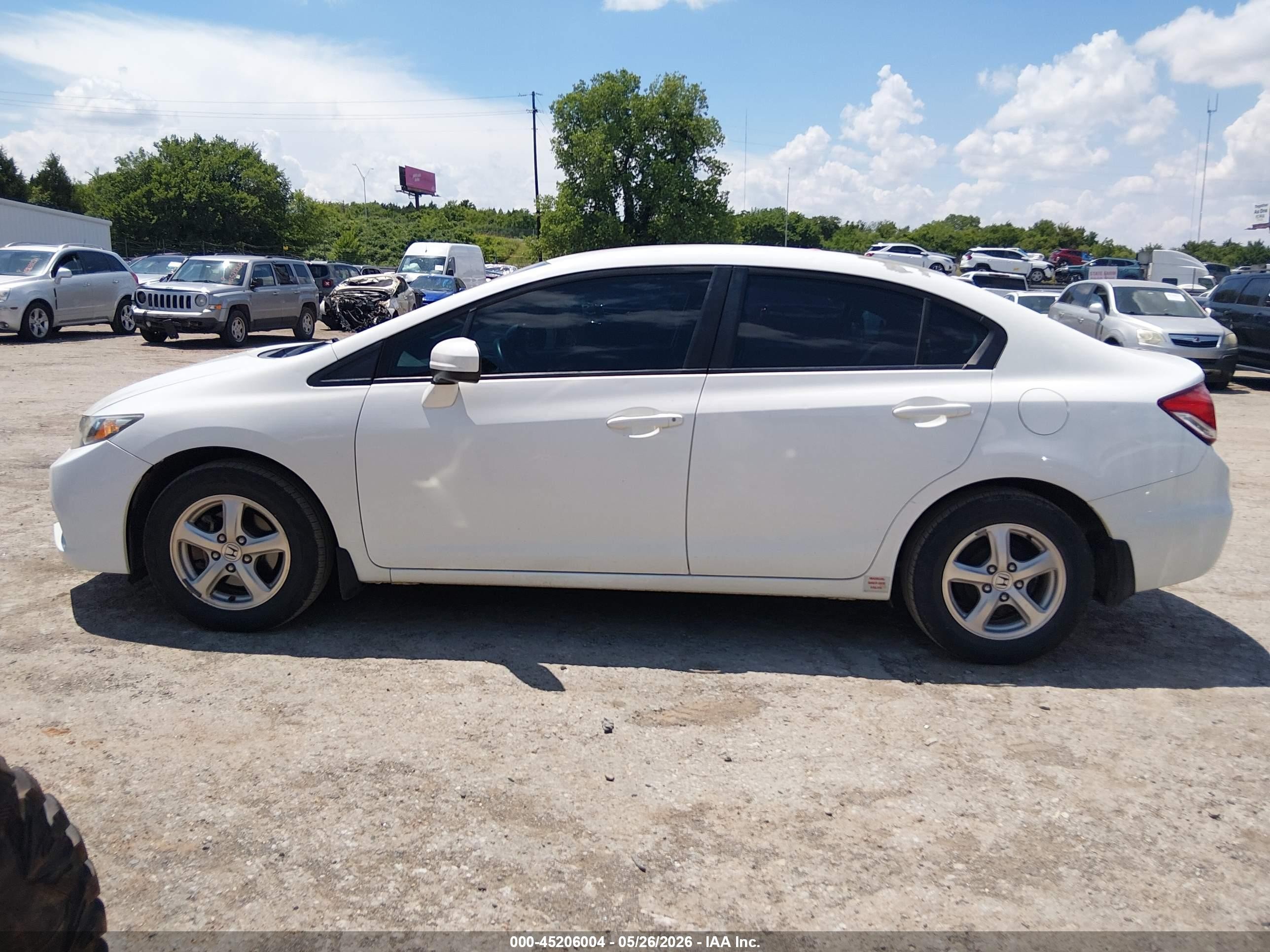 2014 Honda Civic Natural Gas White vin: 19XFB5F50EE000020