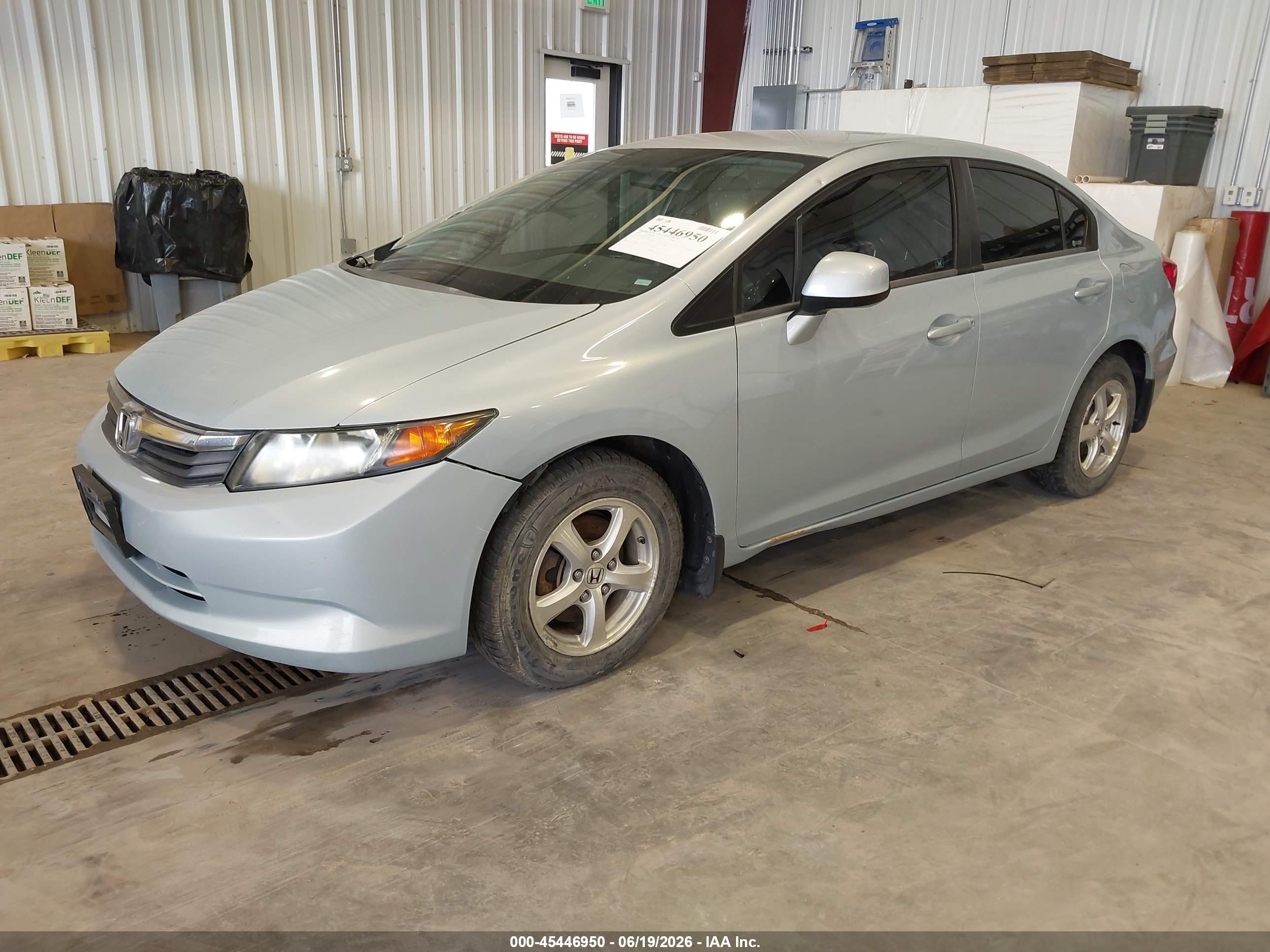 2012 Honda Civic Natural Gas Light Blue vin: 19XFB5F51CE002467