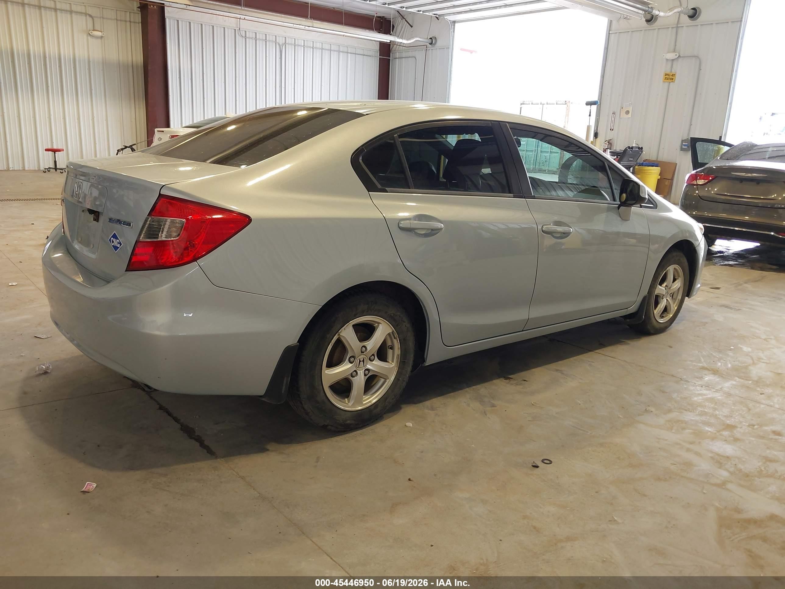 2012 Honda Civic Natural Gas Light Blue vin: 19XFB5F51CE002467