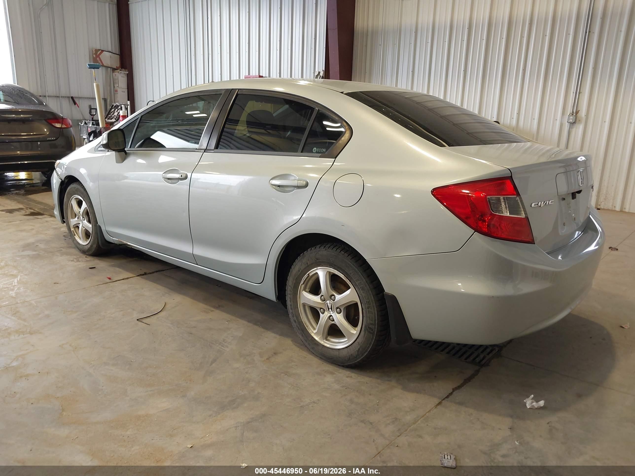 2012 Honda Civic Natural Gas Light Blue vin: 19XFB5F51CE002467