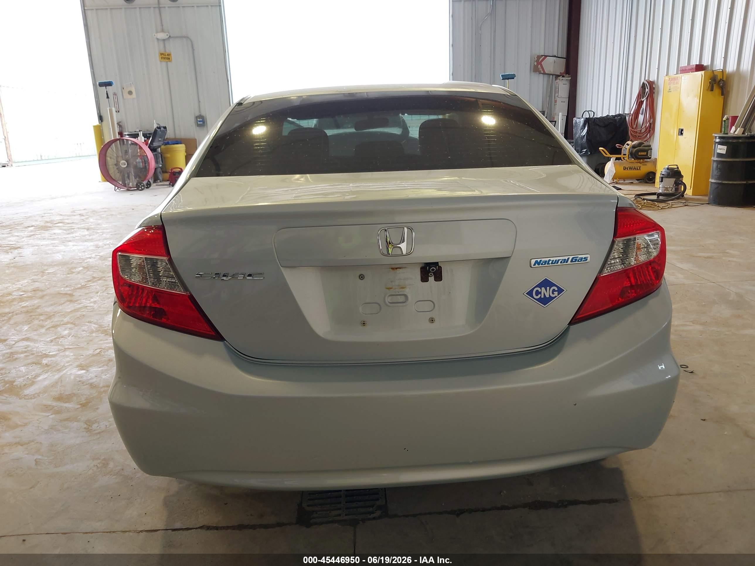 2012 Honda Civic Natural Gas Light Blue vin: 19XFB5F51CE002467