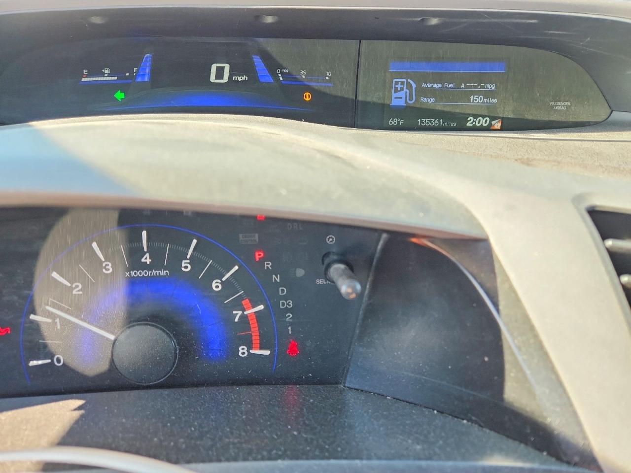 2012 Honda Civic Natural Gas Синий vin: 19XFB5F52CE003000