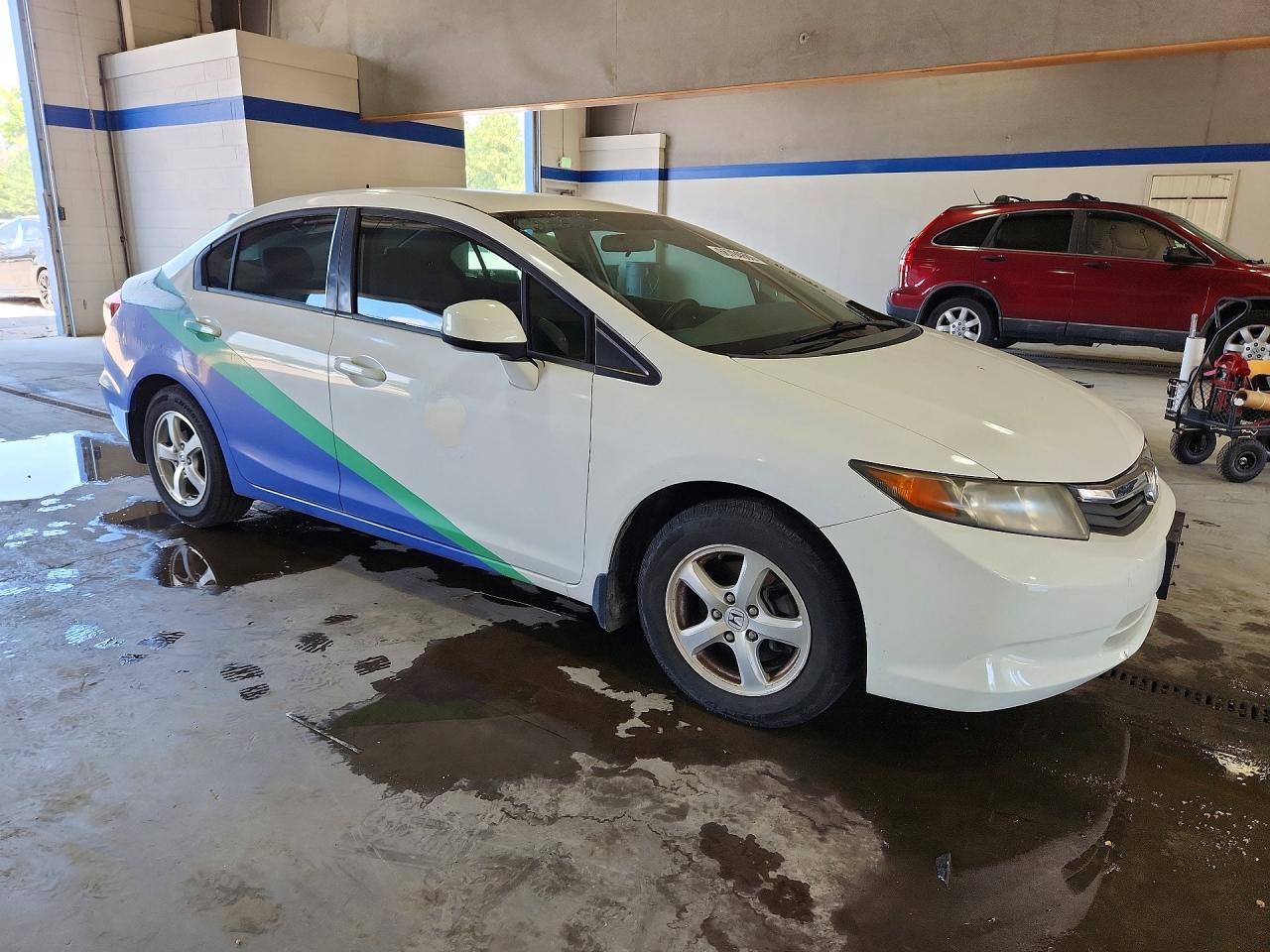 2012 Honda Civic Natural Gas White vin: 19XFB5F53CE000591