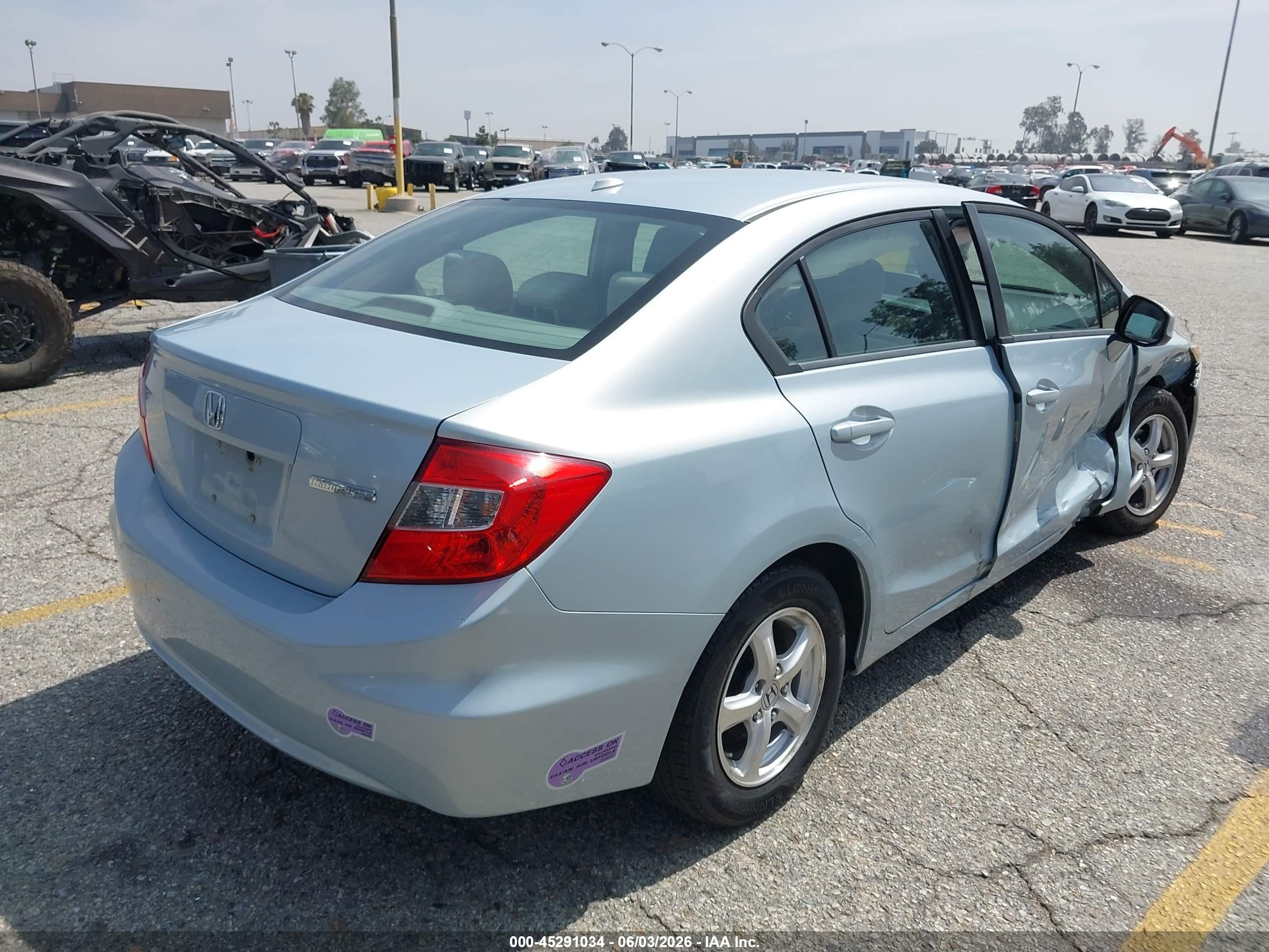 2012 Honda Civic Natural Gas Blue vin: 19XFB5F54CE002494