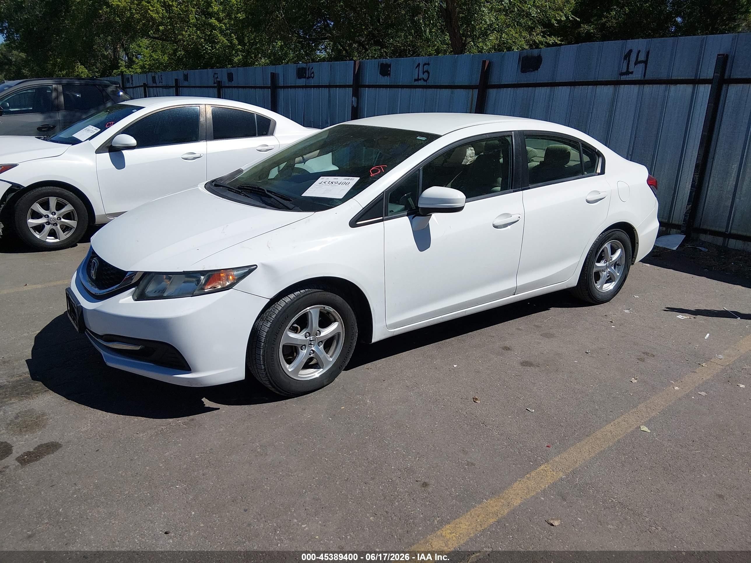 2014 Honda Civic Natural Gas Белый vin: 19XFB5F54EE000568