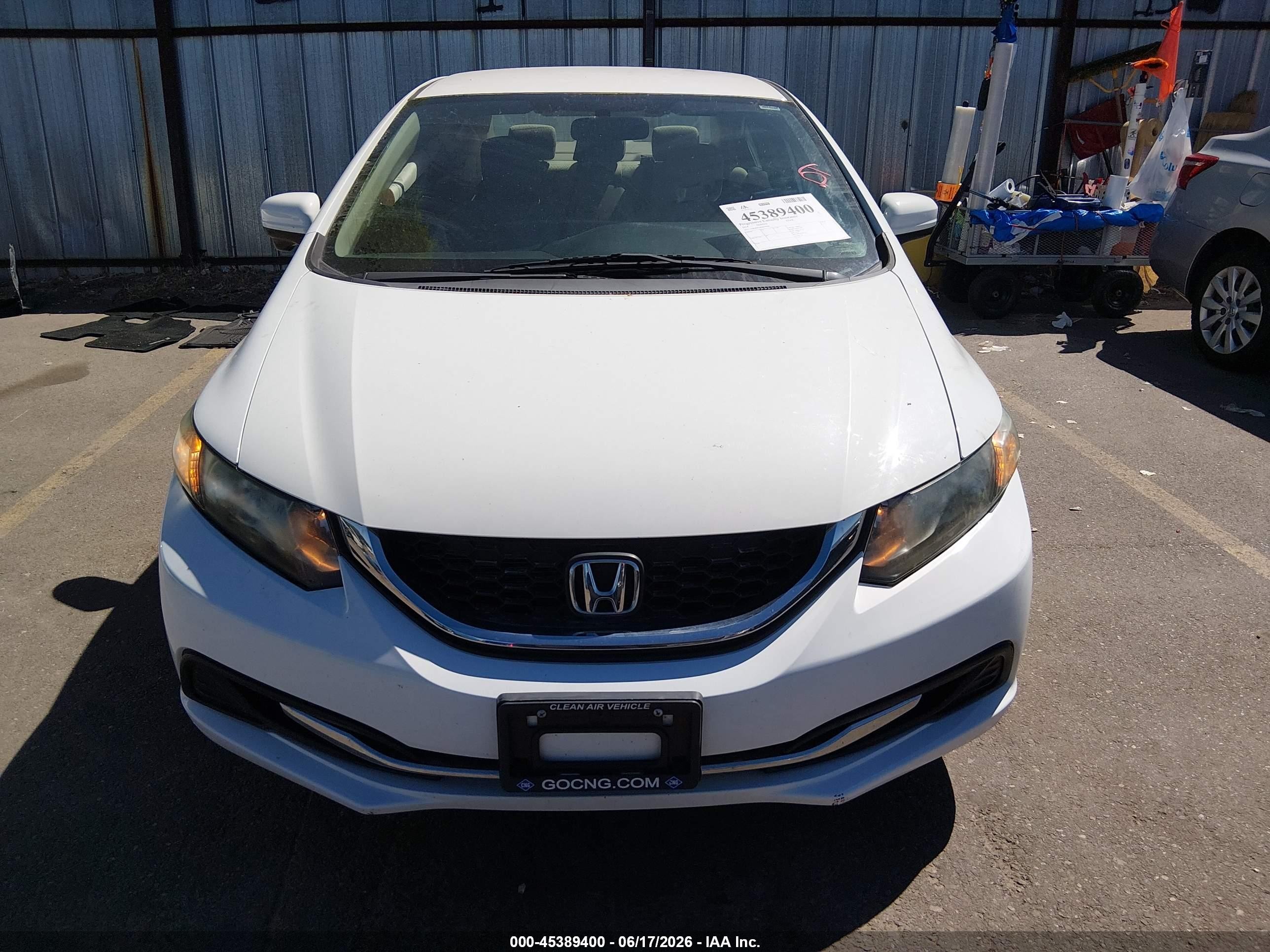 2014 Honda Civic Natural Gas Белый vin: 19XFB5F54EE000568