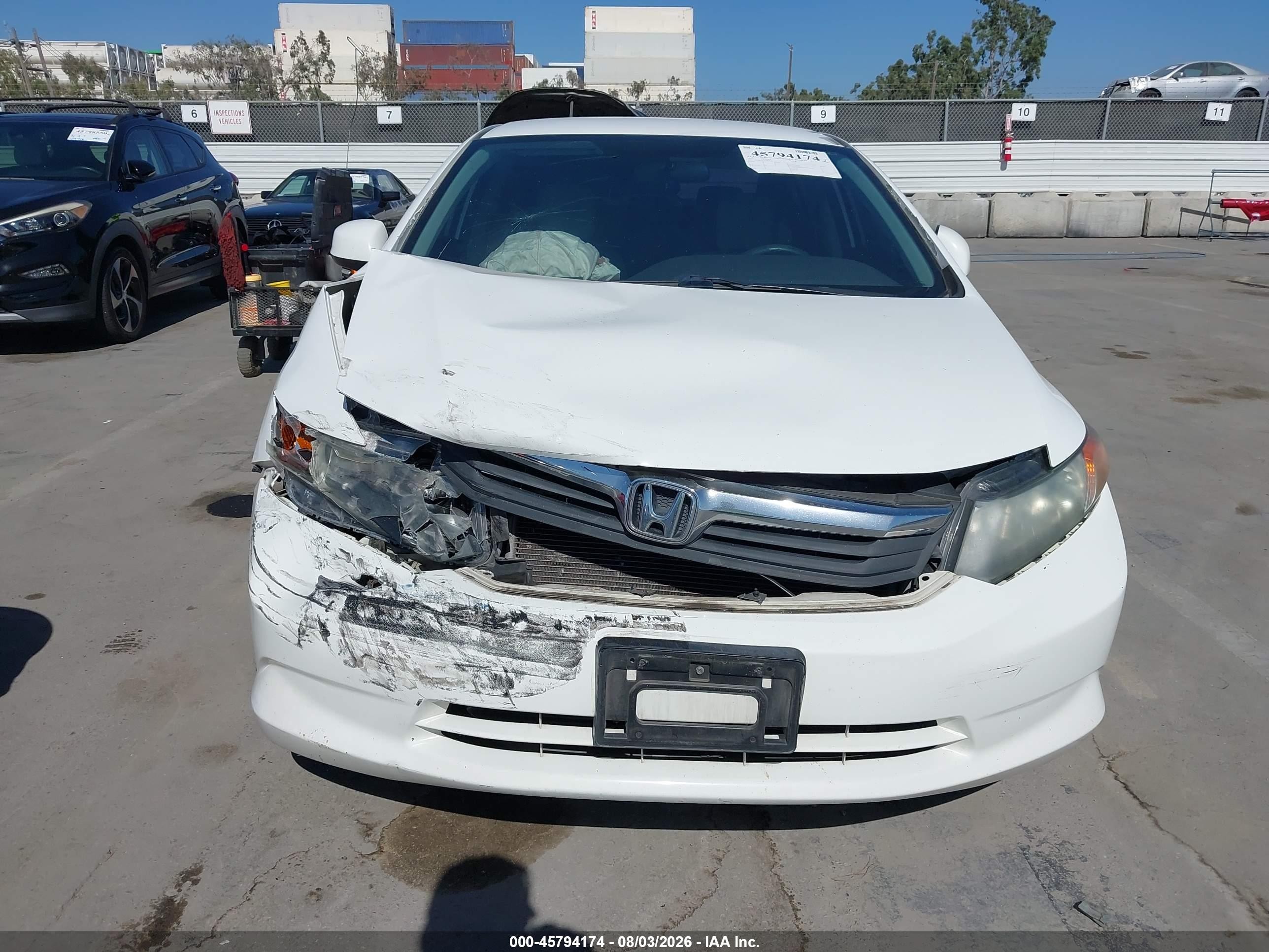 2012 Honda Civic Natural Gas White vin: 19XFB5F55CE000821