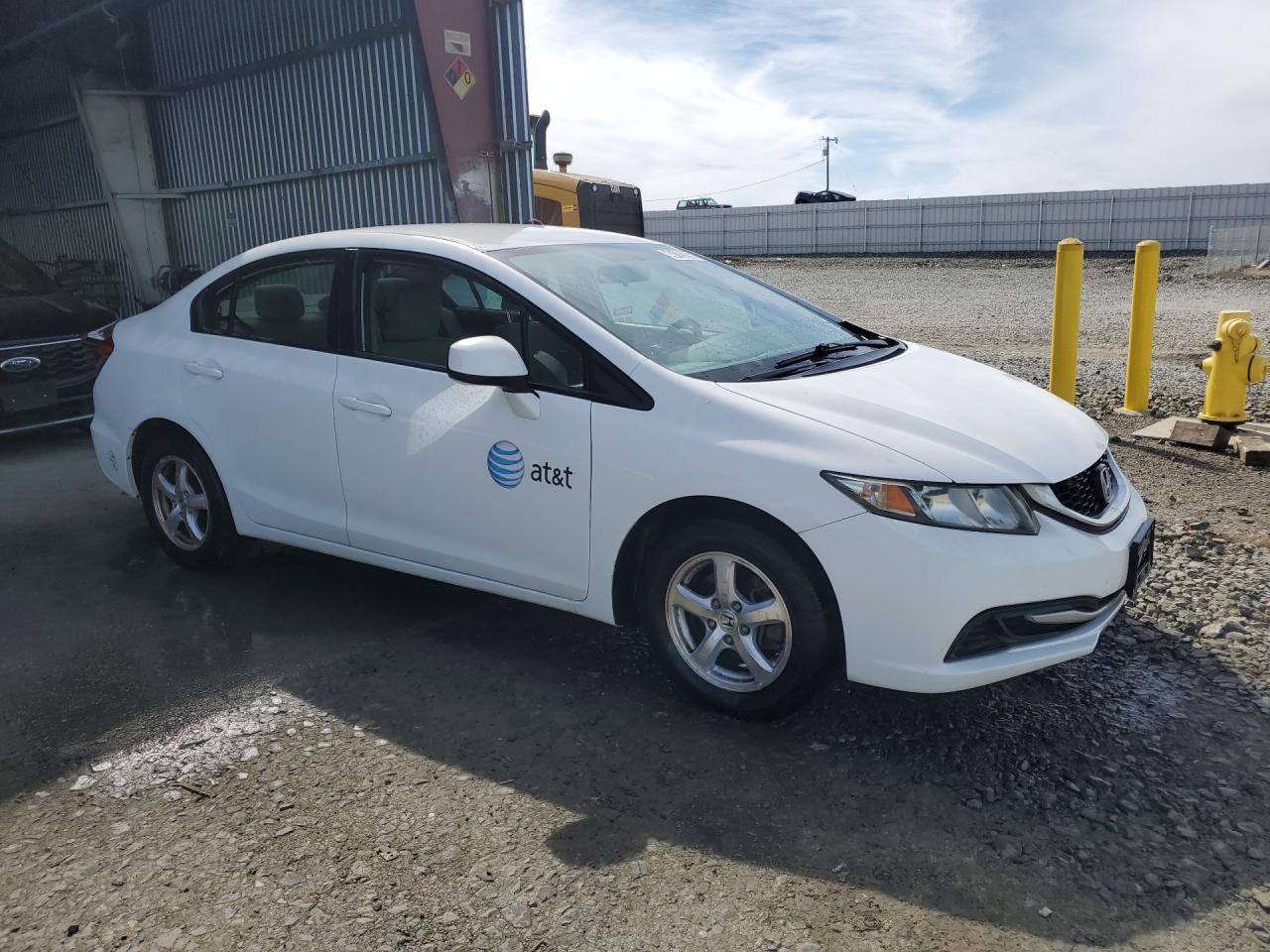 2013 Honda Civic Natural Gas White vin: 19XFB5F55DE000061 Damage: Overall Vehicle, De-Identify, Removal Required