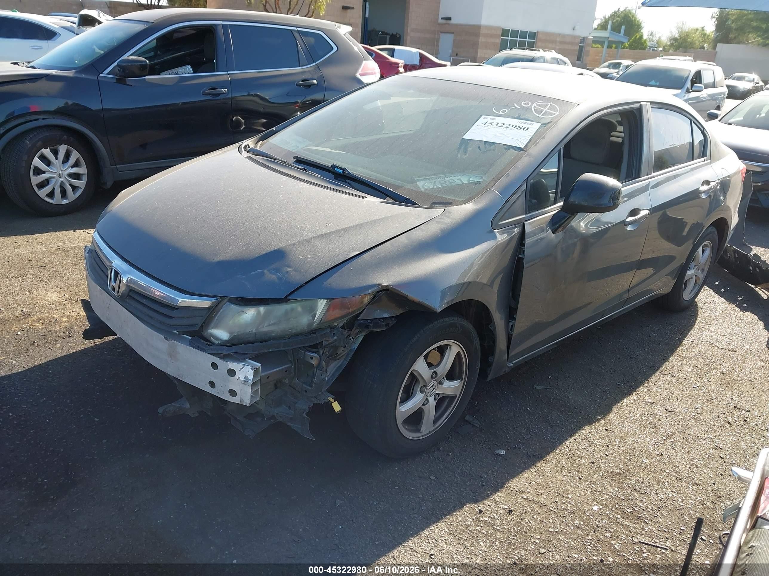 2012 Honda Civic Natural Gas Gray vin: 19XFB5F56CE002836