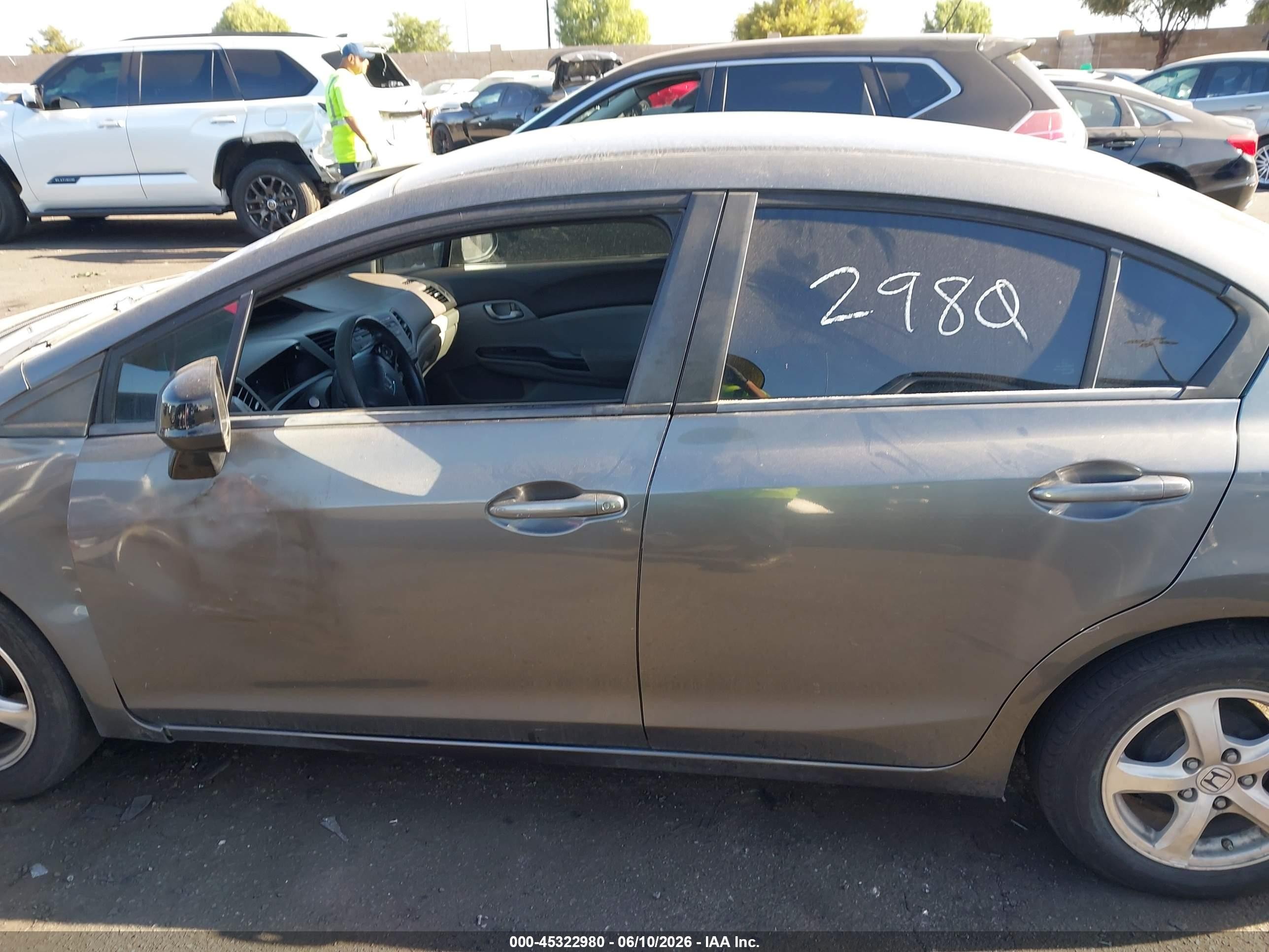 2012 Honda Civic Natural Gas Gray vin: 19XFB5F56CE002836